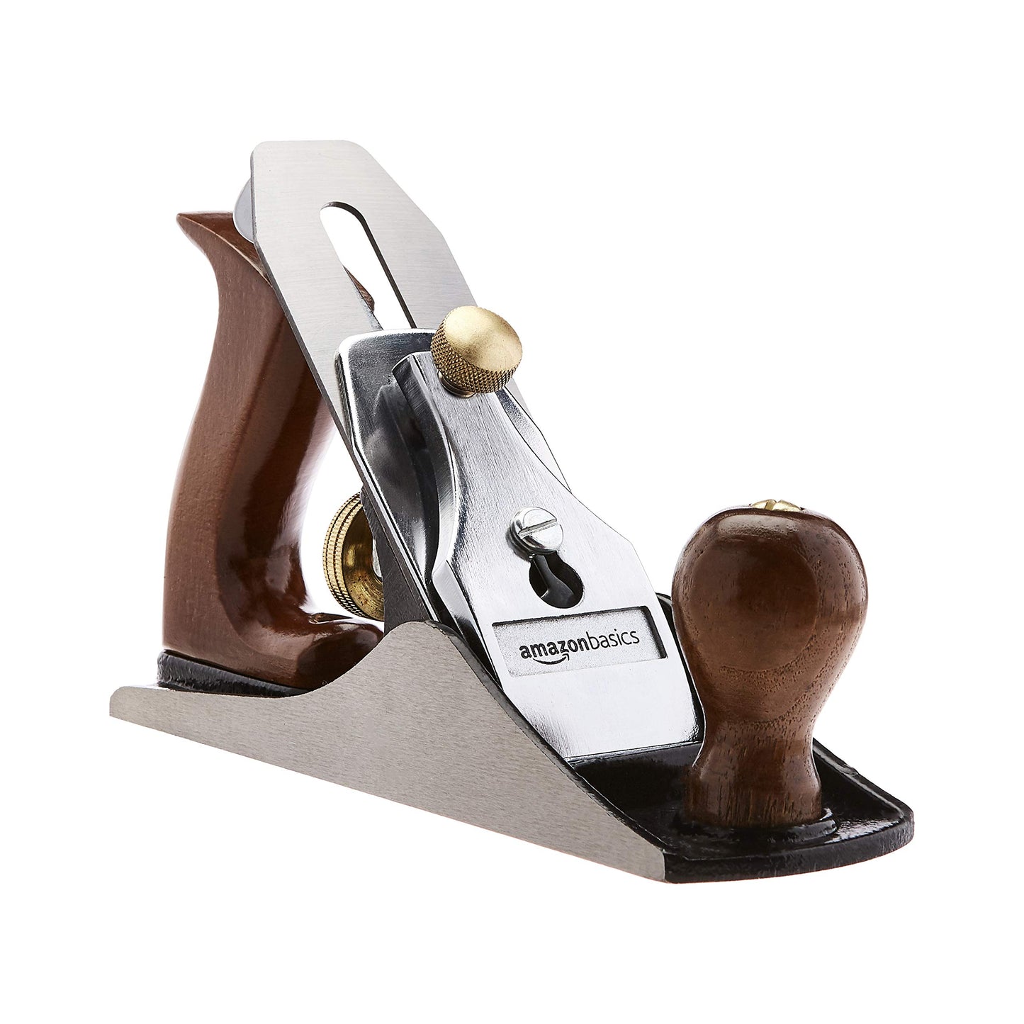 Amazon Basics No.4 Adjustable Universal Precision Smoothing Bench Hand Plane with 2-Inch Blade and Wooden Handles, Brown