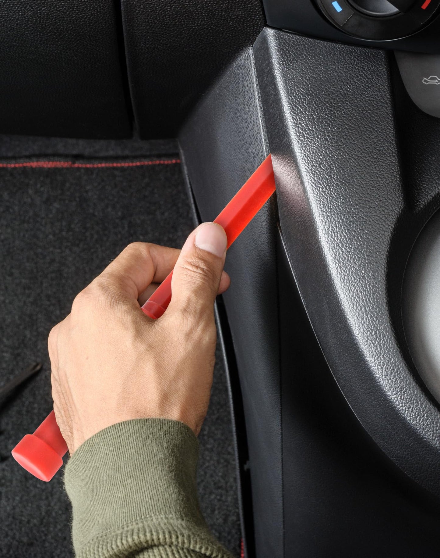 QWORK Plastic Chisel Scraper Set – 4 Sizes (3/4"–1-1/2"), Chemical Resistant, No-Marring Tool for Adhesives, Paint & Debris Removal