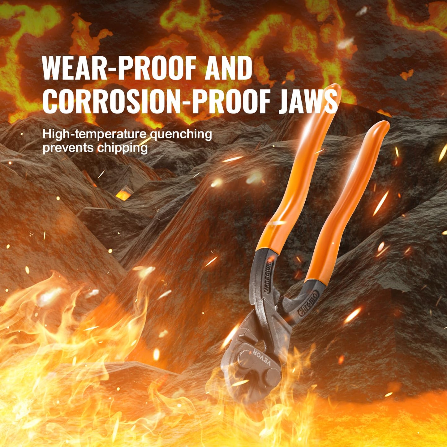 VEVOR 8" Mini Bolt Cutter, Ergonomic Handle, Heavy-Duty Chromium Vanadium Steel Blade for Bolts, Rods, Chains & Cables