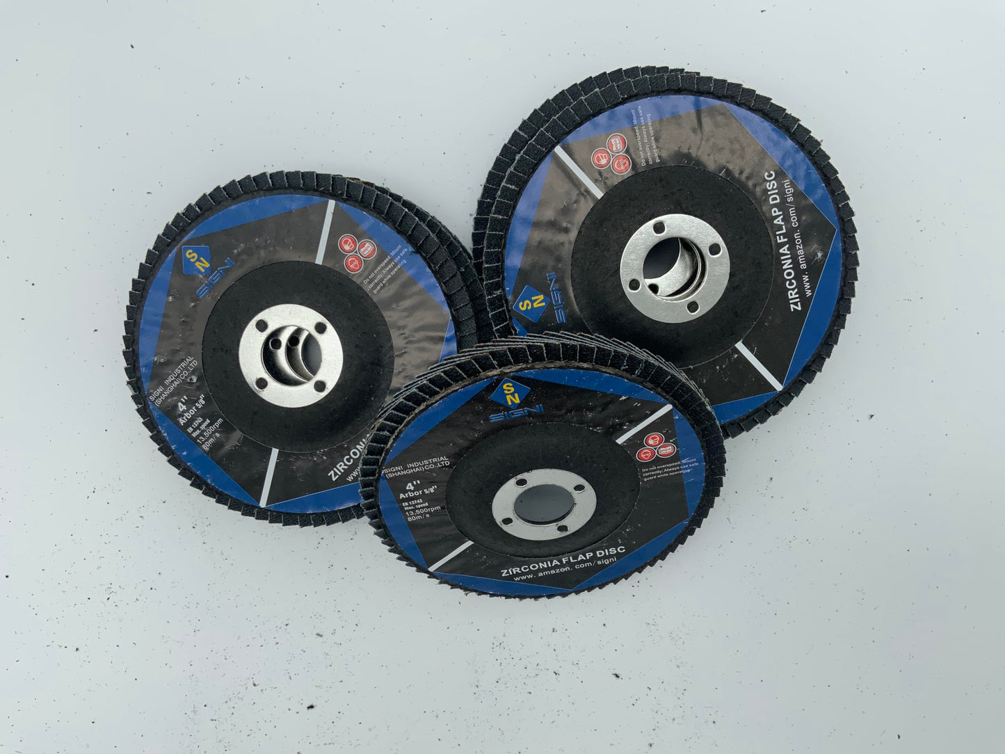 SIGNI 4" x 5/8" Premium Zirconia Flap Discs T27 10-Pack (Grit 120#)