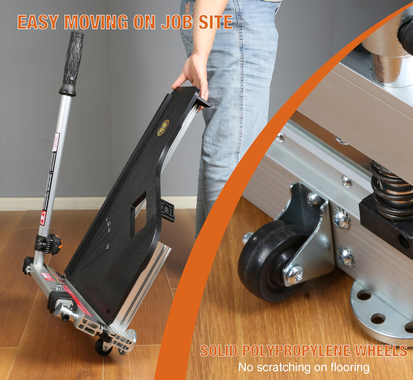 13" Laminate & Vinyl Floor Cutter with Wheels – Easy Angle & Length Cuts, Flooring Tool for LVP, LVT, SPC, WPC, VCT, HSS Blade & LED