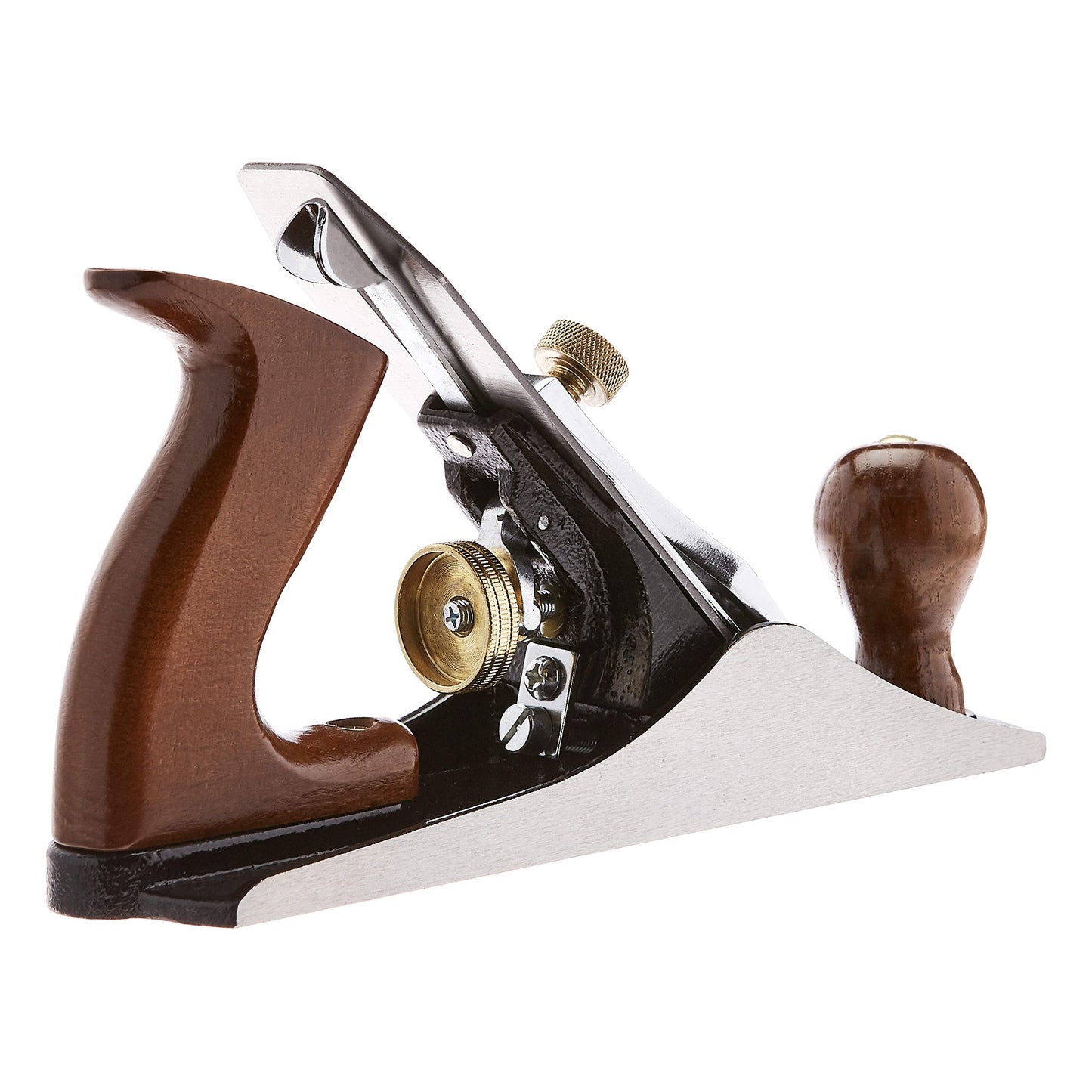 Amazon Basics No.4 Adjustable Universal Precision Smoothing Bench Hand Plane with 2-Inch Blade and Wooden Handles, Brown