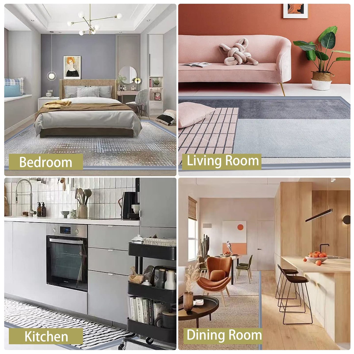 9.8ft Peel and Stick Floor Transition Strip, Carpet to Tile Transition Edging Trim Suitable for Doorways Threshold (Cover Height Within 5mm)