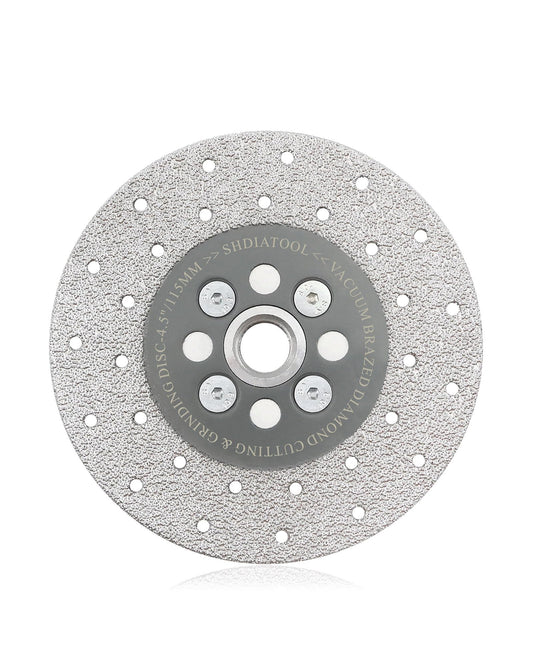 SHDIATOOL 4-1/2" Diamond Grinding Disc, 5/8-11 Arbor, Double-Sided Vacuum Brazed, Fast Cutting & Shaping for Marble & Ceramic, Grit 40/50