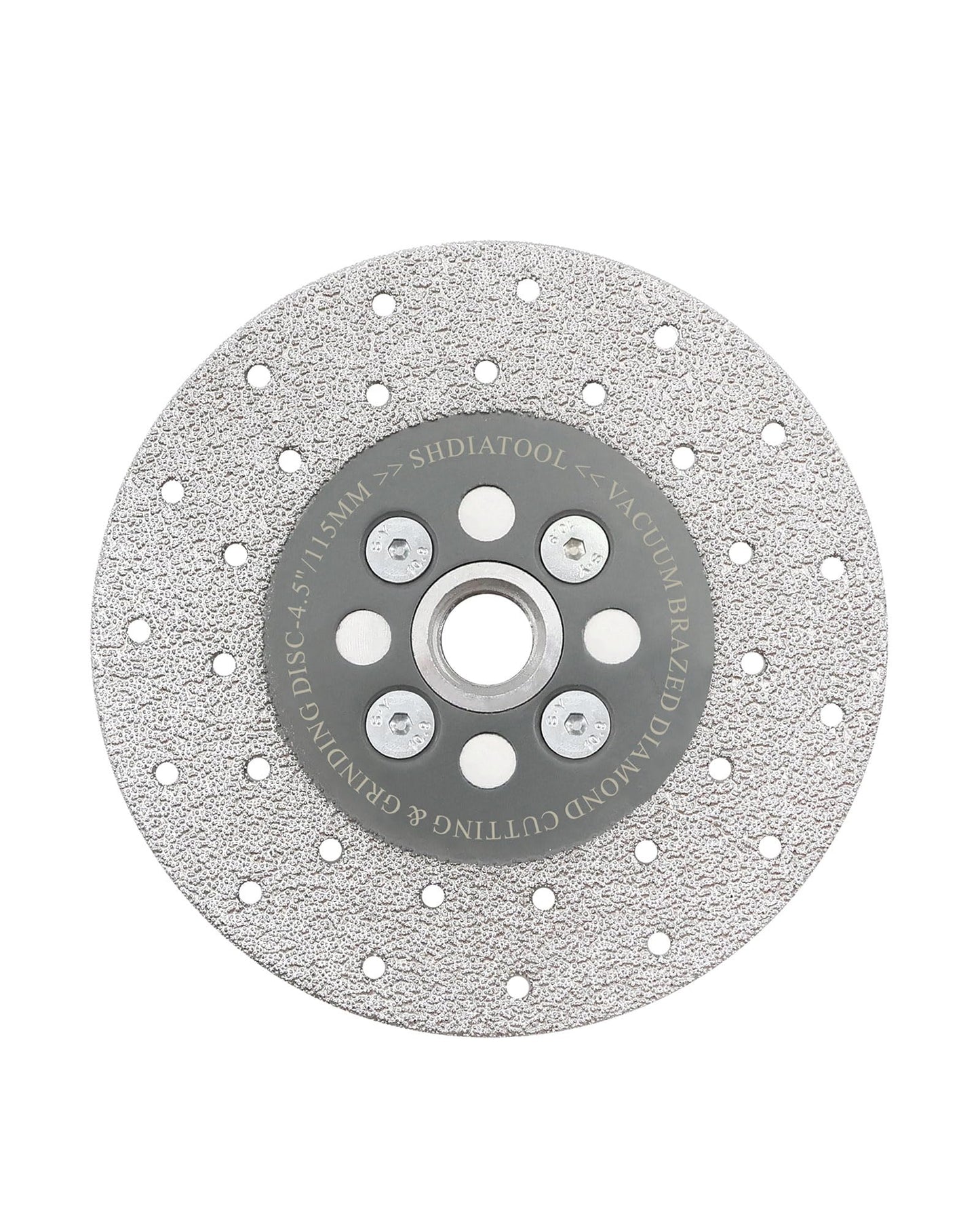 SHDIATOOL 4-1/2" Diamond Grinding Disc, 5/8-11 Arbor, Double-Sided Vacuum Brazed, Fast Cutting & Shaping for Marble & Ceramic, Grit 40/50