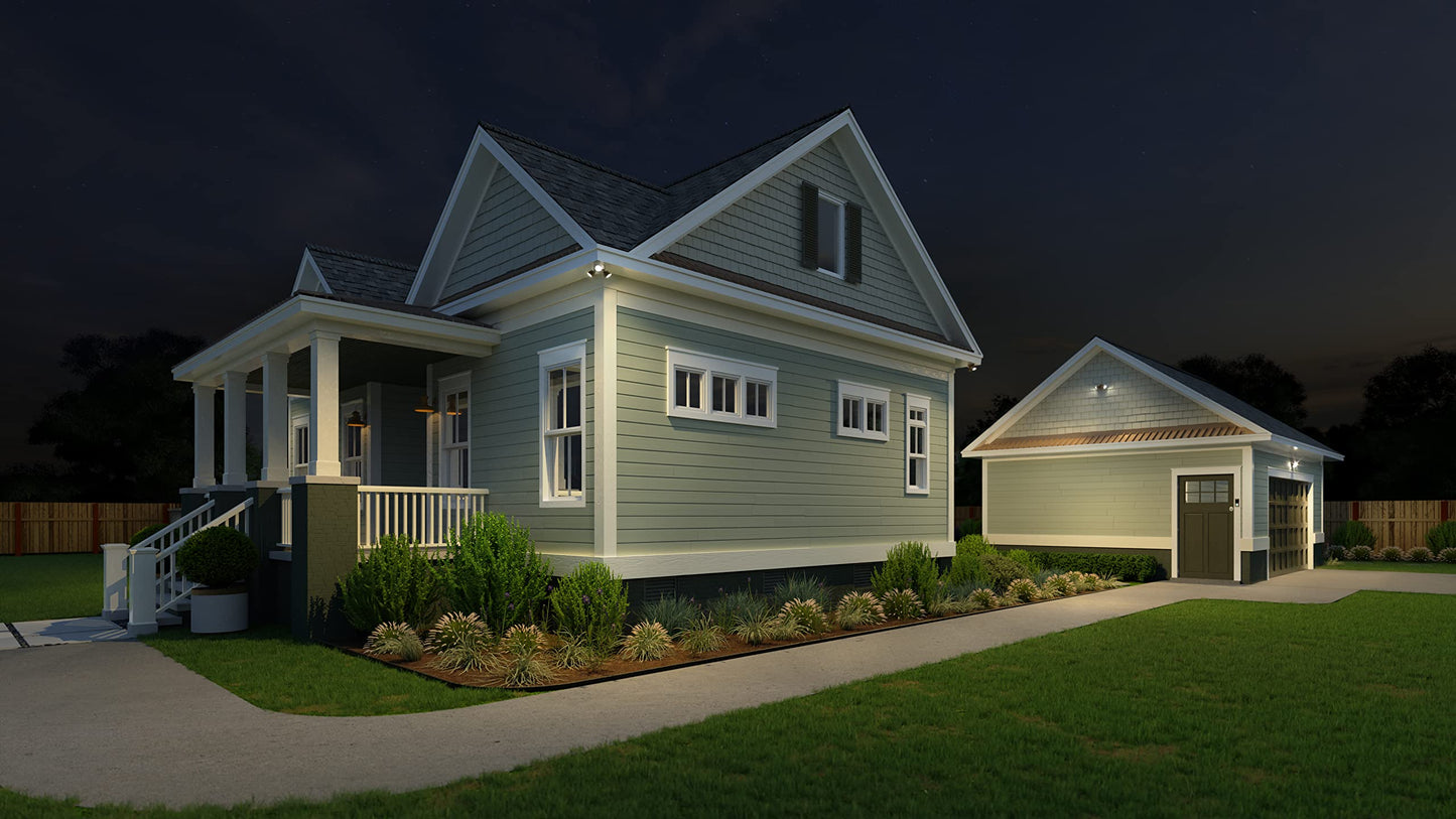 Lithonia Lighting HomeGuard 2-Light LED Outdoor Flood Light, Wall/Ceiling Mount, 4000K Cool White, Round Heads, Dark Bronze