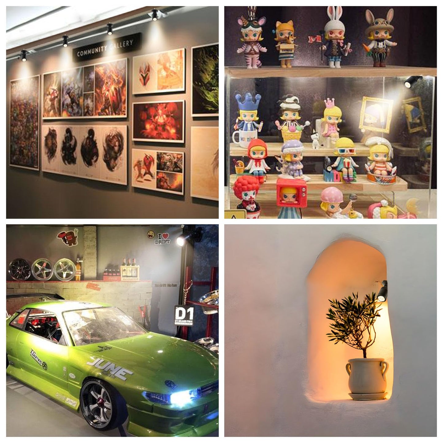 **Taysing LED Mini Spotlights Indoor Accent Lights for Display, Art, Plants & Shelves, Soft White, Push Switch, 2-Pack**