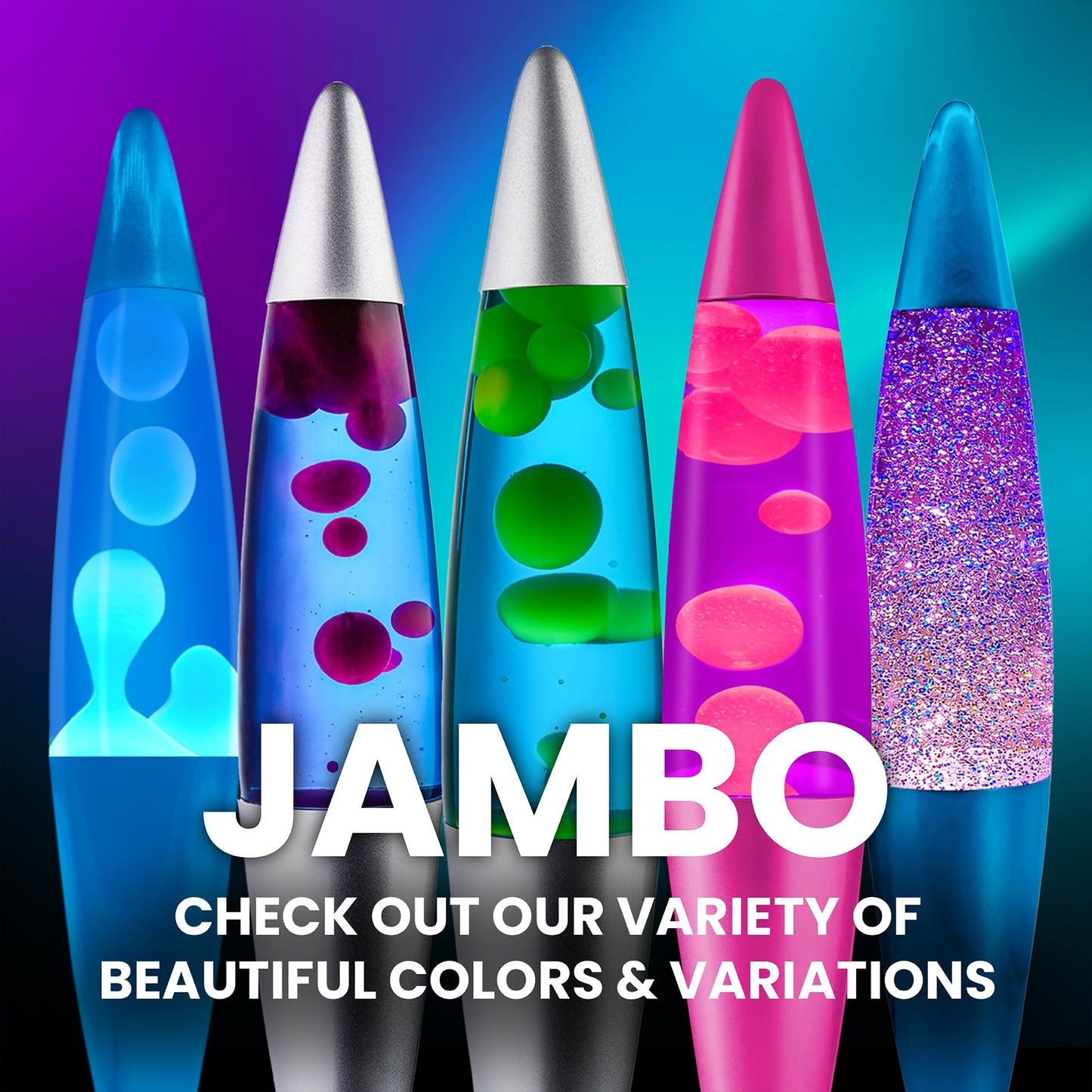 JAMBO 16" Purple & Pink Magma Motion Lamp, Relaxing Liquid Night Light for Home, Office, Bedroom, Teens & Kids Decor