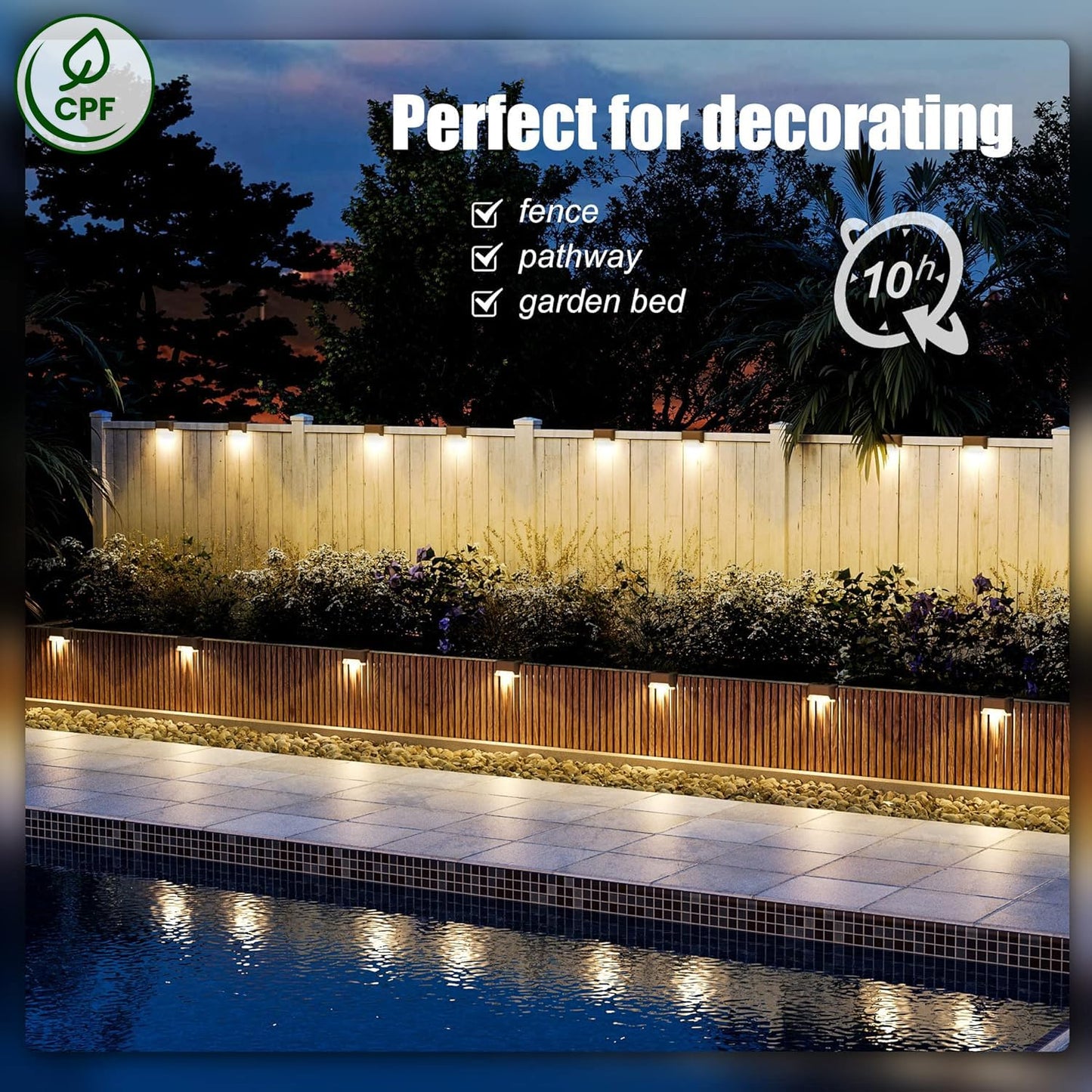 SOLPEX Solar Deck Lights 16 Pack - Waterproof LED Step & Pathway Lights for Outdoor Stairs, Fence, Yard, Patio, Warm White