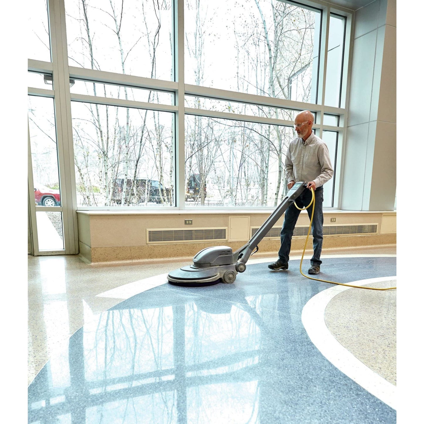 3M Buffer Floor Pad 5100, Red, 20", 5/Case, Removes Soil, Scratches, Scuff Marks, and Black Shoe Heel Marks