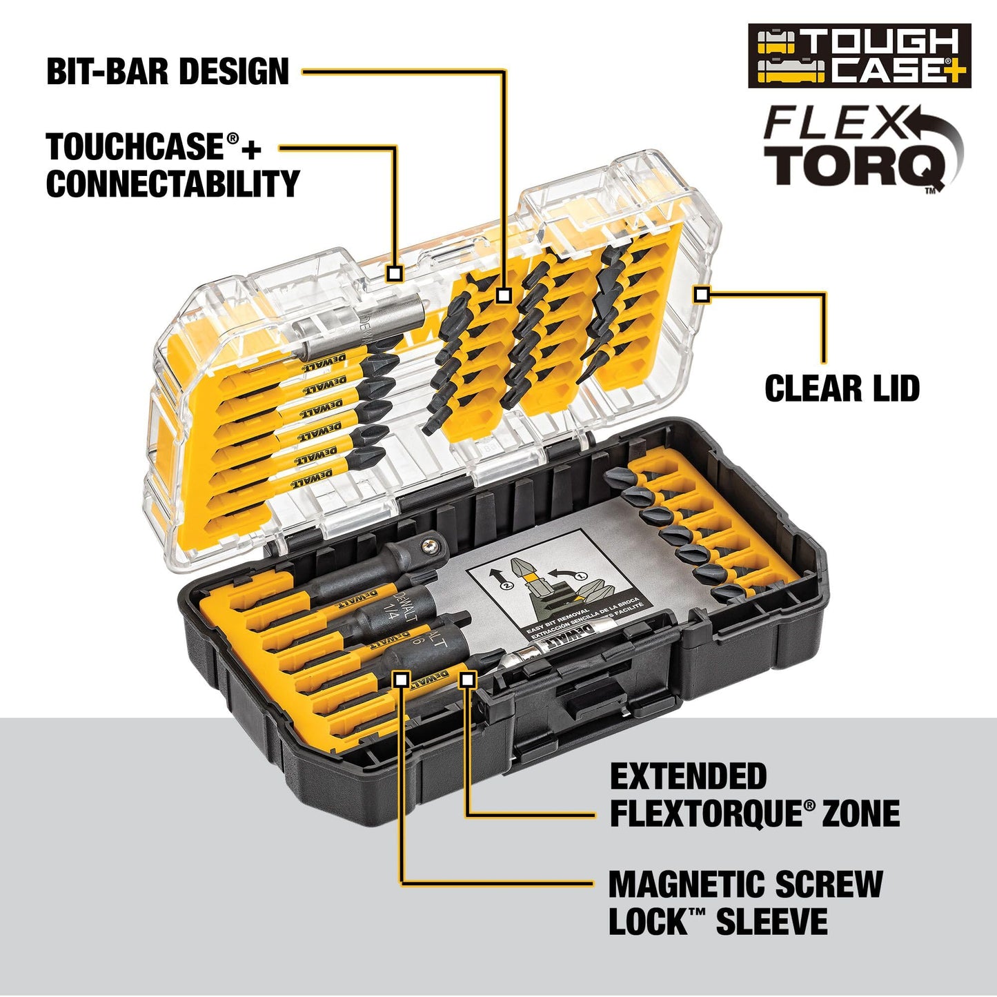 DEWALT Screwdriver Bit Set, 40 Pcs. Impact Ready, FlexTorq Impact Driver Bit Set with Storage Case (DWA2T40IR)