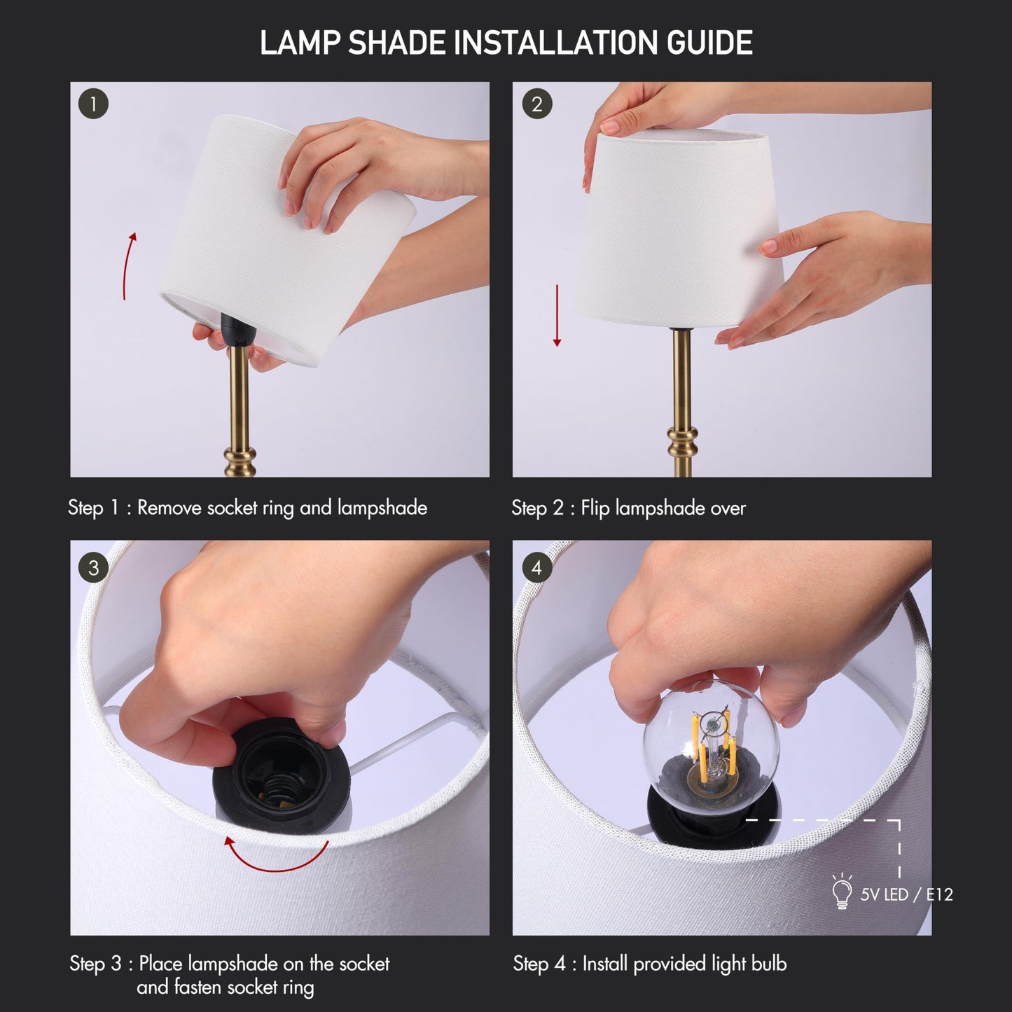 O’Bright Seraph Cordless LED Table Lamp, 3-Level Dimmer, Rechargeable, Ambient Bedside & Patio Lamp, Antique Brass