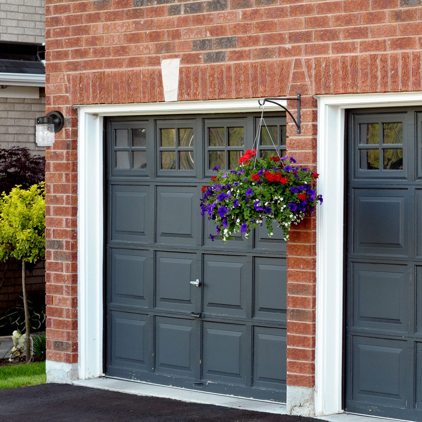 Design House Matte Black Outdoor Wall Light, Jelly Jar Clear Ribbed Glass, Dimmable, Wet Rated, LED-Compatible, 5.25"x7.5"