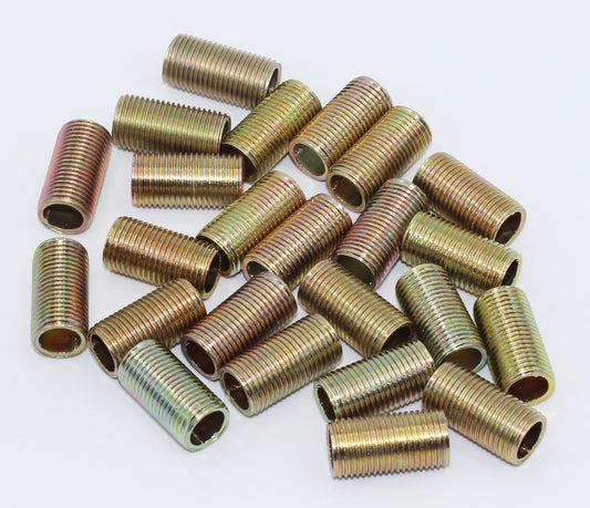 Creative Hobbies ELY1085 - 3/4" Steel All Thread Lamp Pipe Nipples, Yellow Zinc, 1/8IP, DIY Hardware Repair, 25-Pack