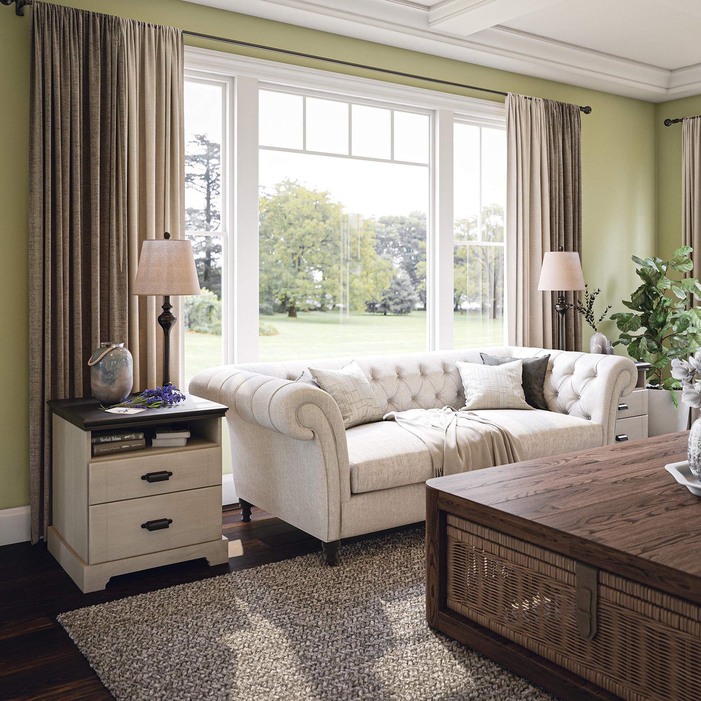 Kenroy Home KH87050 Charlotte 3-Pack - 2 Table Lamps, 1 Floor Lamp with Oil Rubbed Bronze Finish, Classic Style, 30.5" Height, 13" Width, 13" Depth