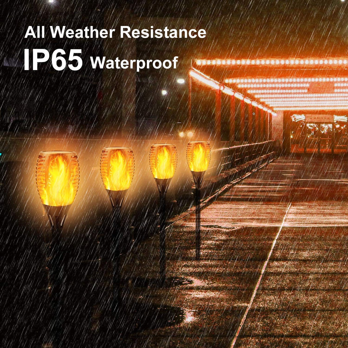 Permande 8-Pack Solar Torch Lights – Flickering Flame Fire Effect, Auto On/Off, Waterproof Outdoor Garden & Patio Landscape Security Lights