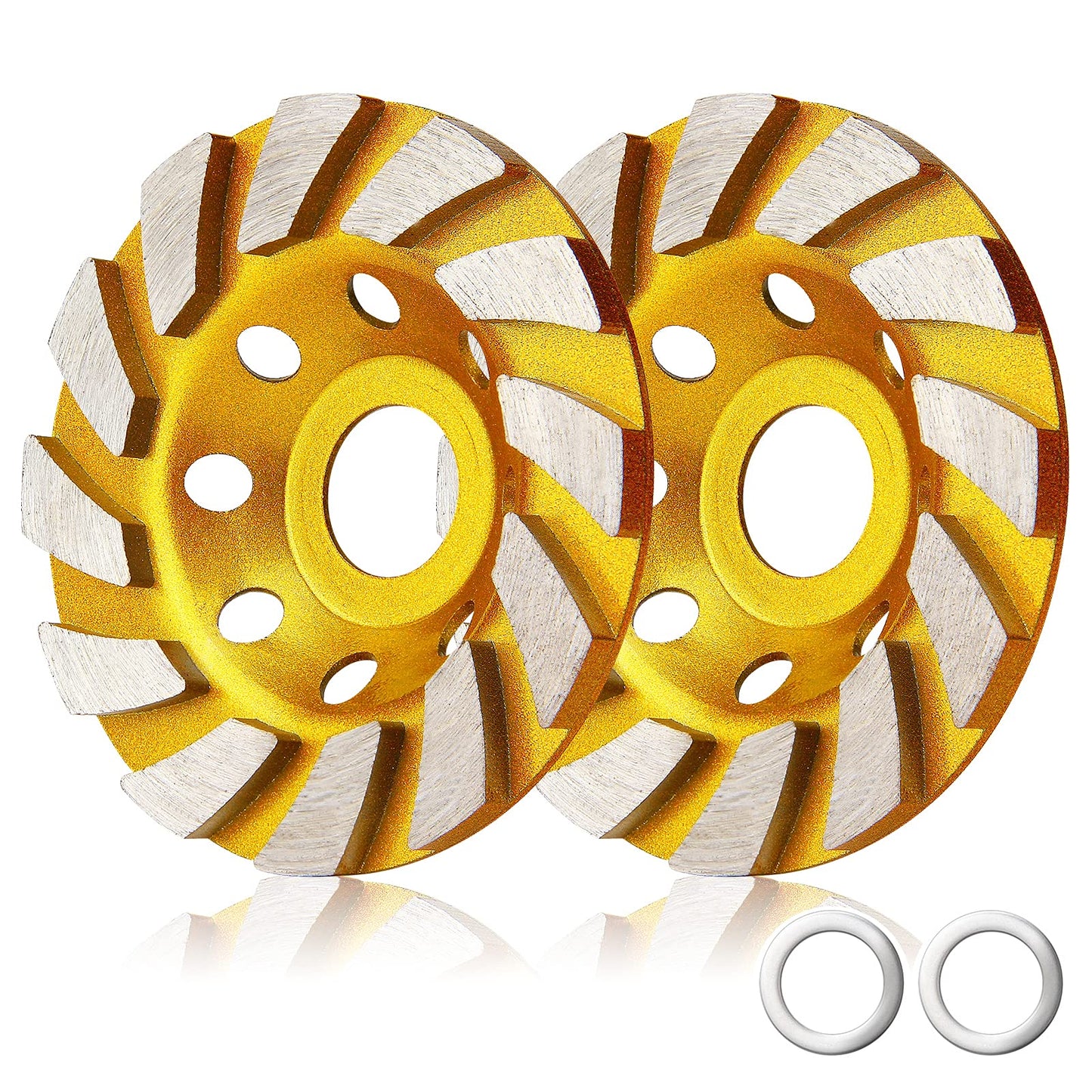 3 Pieces Diamond Cup Grinder 4 Inch Concrete Turbo Diamond Grinding Cup Wheel 12 Segs Heavy Duty Angle Grinder Wheels for Angle Grinder