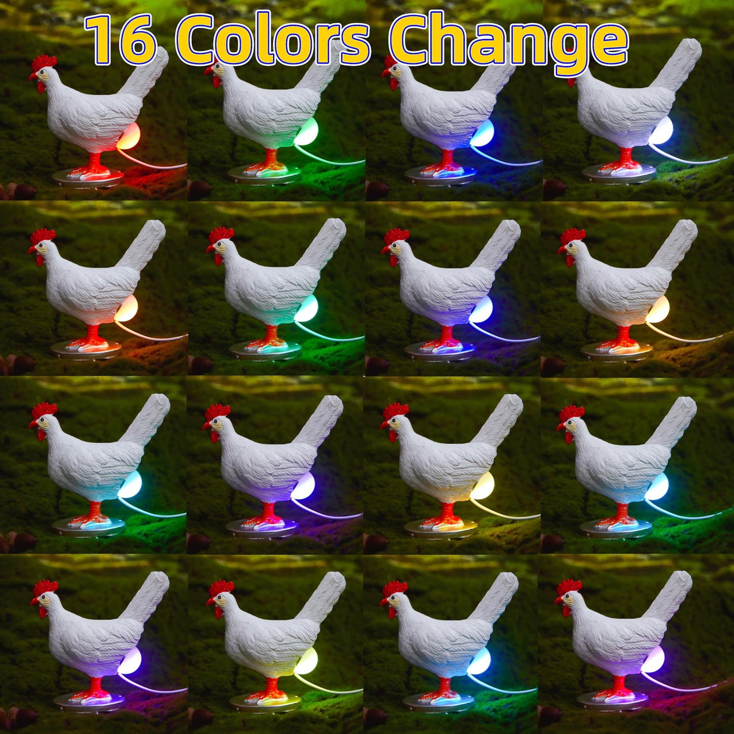 BooLai 3D Chicken Egg Lamp – 16-Color Remote LED Night Light, USB Powered, Resin Decor, Easter & Birthday Gift for Friends