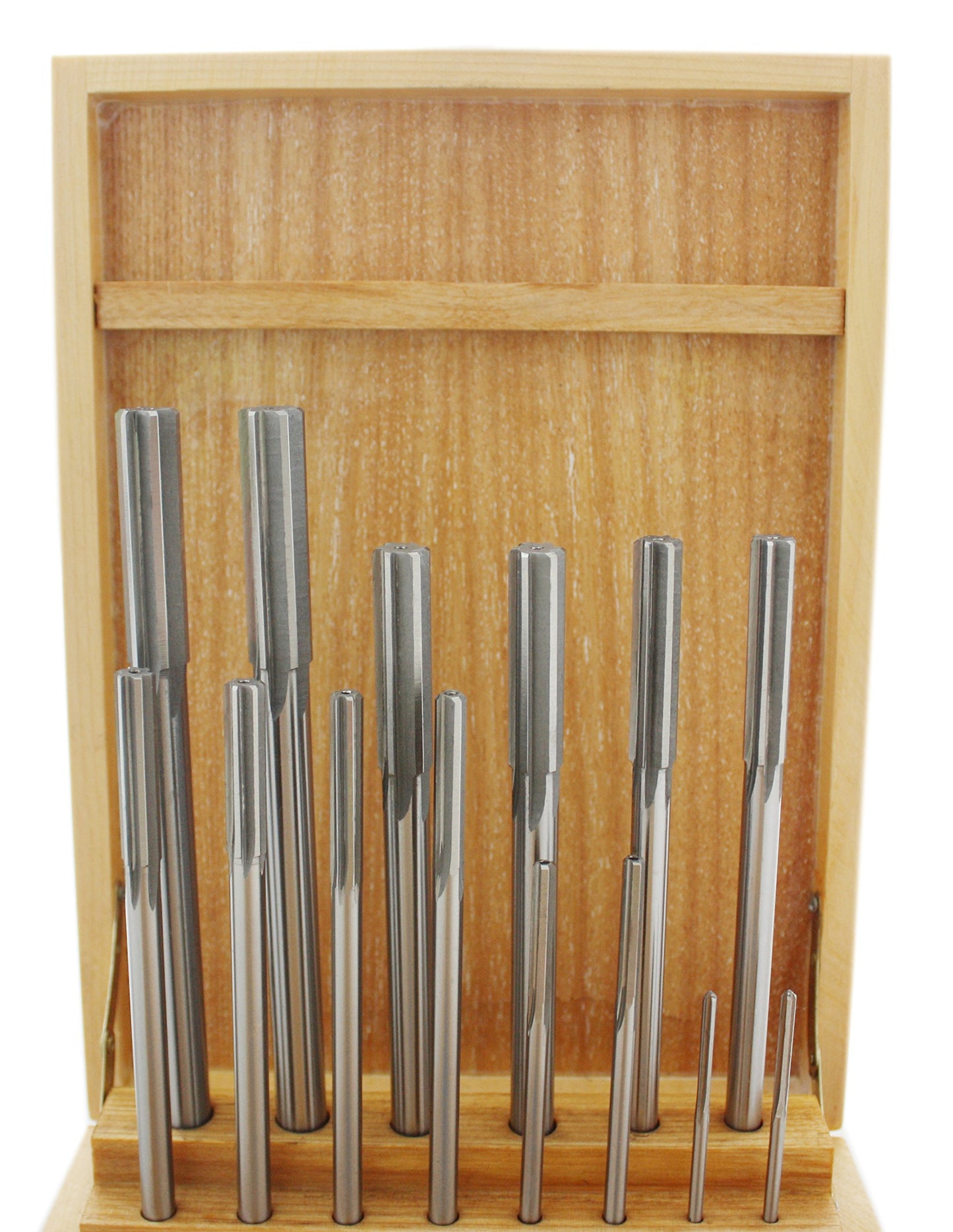 Accusize Industrial Tools 14 Pc Over and Under Size H.S.S. Chucking Reamer Set, 0.1240'' Thru 0.5010'', in Fitted Case, 5500-SX00