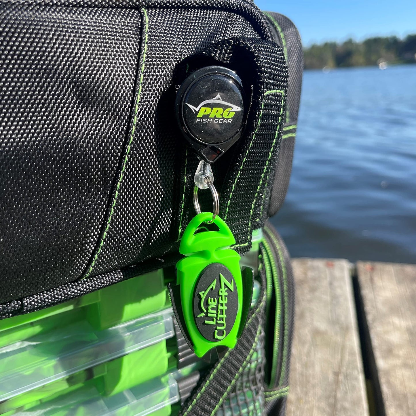 Line Cutterz Patented Dual Hybrid Ceramic Cutter + Stainless Steel Micro Scissors Fishing Line Snipper - Green