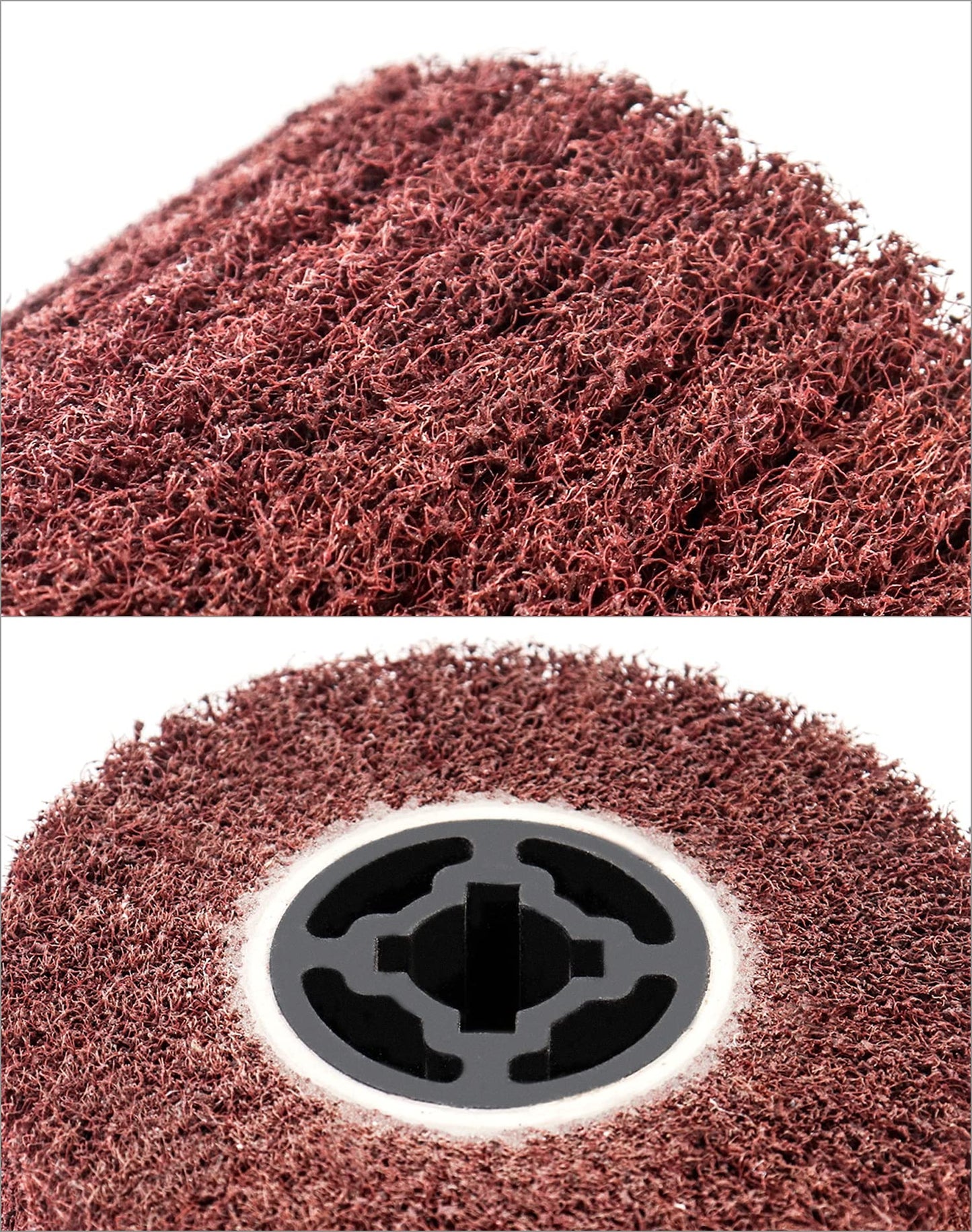 QWORK 80 Grit Non-Woven Abrasive Flap Wire Drawing Polishing Burnishing Wheel - Premium 2-Pack Ideal for Metal Surface Treatment, 120x100mm Size