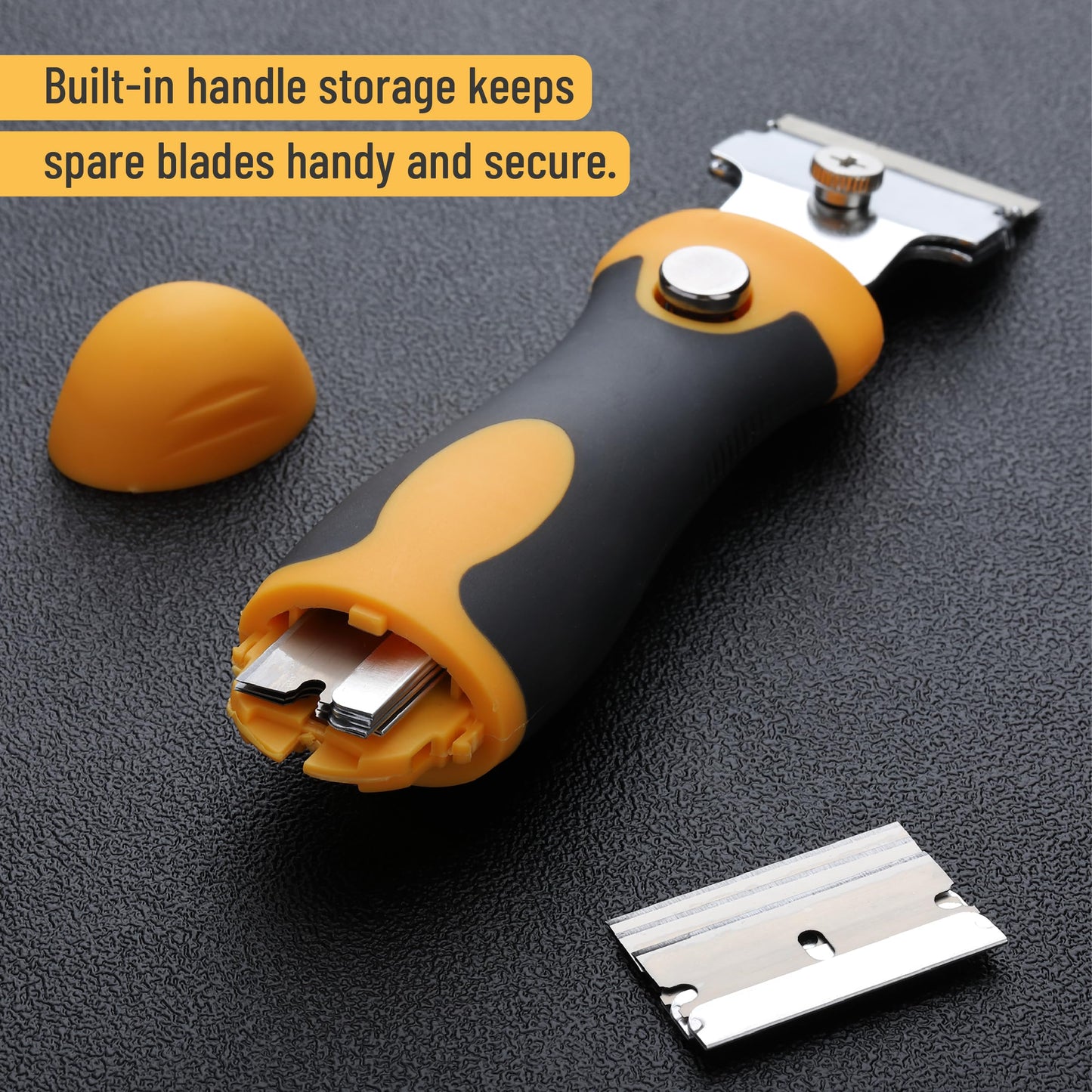 Bates 2-Pack Razor Blade Scraper Set with Adjustable & Standard Handles, 20 Blades, Stainless, Carbon & Plastic Blades, Storage Included