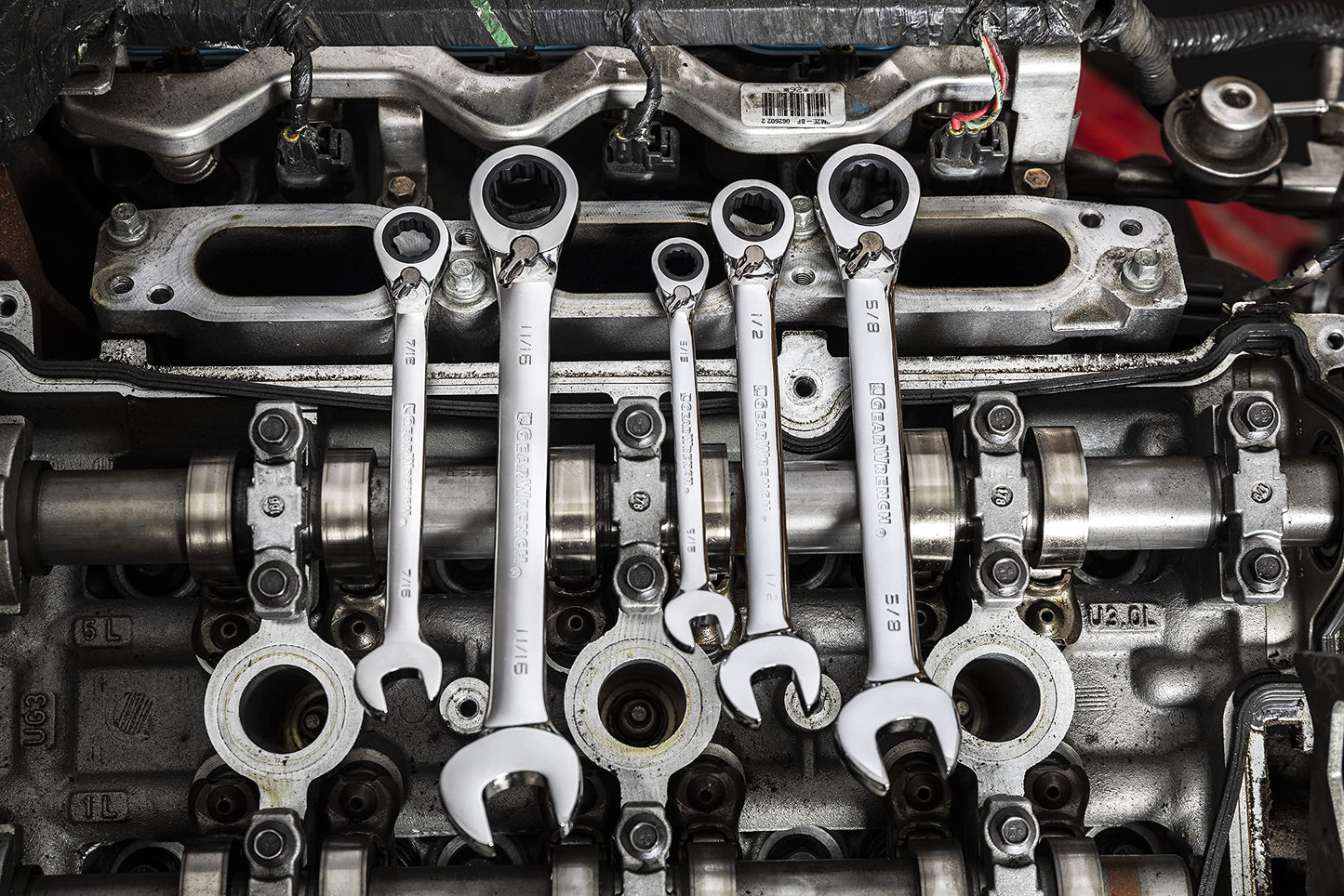 GEARWRENCH 13 Pc. 12 Pt. Reversible Ratcheting Combination Wrench Set, SAE - 9509N