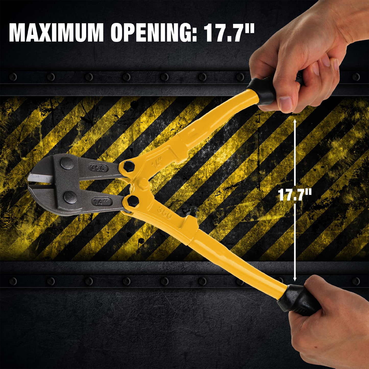 Bates 14" Heavy Duty Bolt Cutter, Yellow Chain Lock & Wire Cutter, Screw Cutter for Locks, Chains & Fence