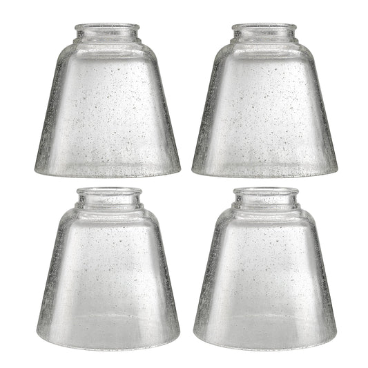 Aspen Creative 23174-60-4, Transitional Clear Seeded Ceiling Fan Replacement Glass Shade, 2-1/8" Fitter, Size: 4-3/4" D x 4-3/4" H, 4Pcs/Pack