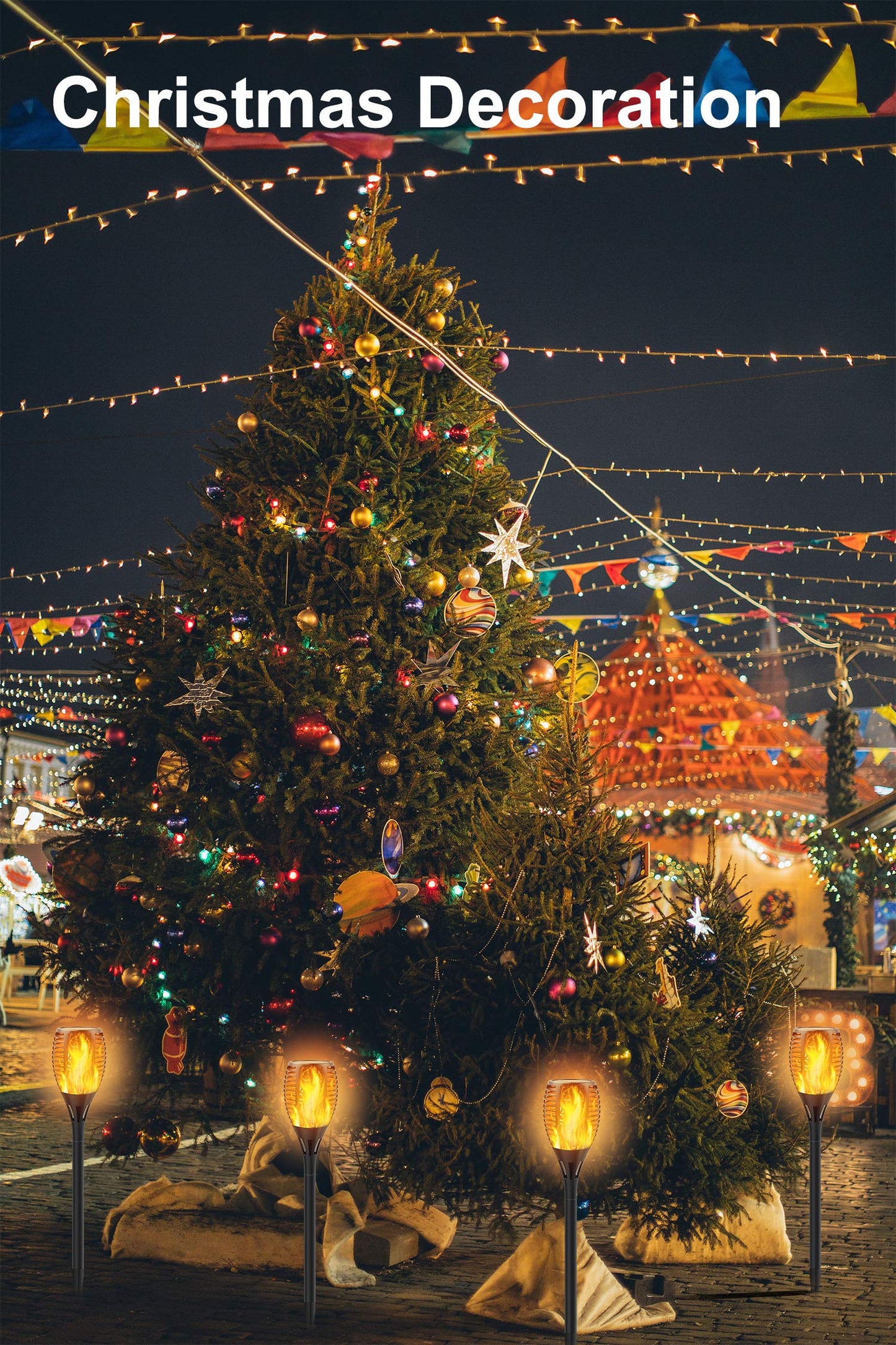 Permande 8-Pack Solar Torch Lights – Flickering Flame Fire Effect, Auto On/Off, Waterproof Outdoor Garden & Patio Landscape Security Lights