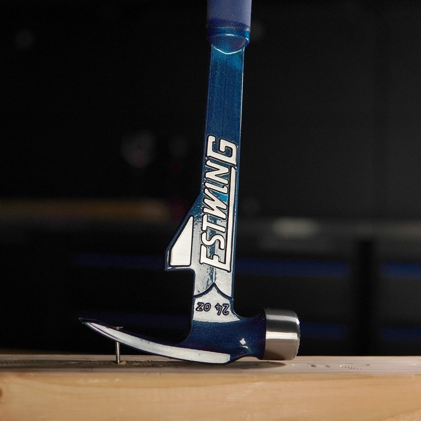 ESTWING Hammertooth Hammer - 24 oz Long Handle Straight Rip Claw with Milled Face & Shock Reduction Grip - E6-24TM