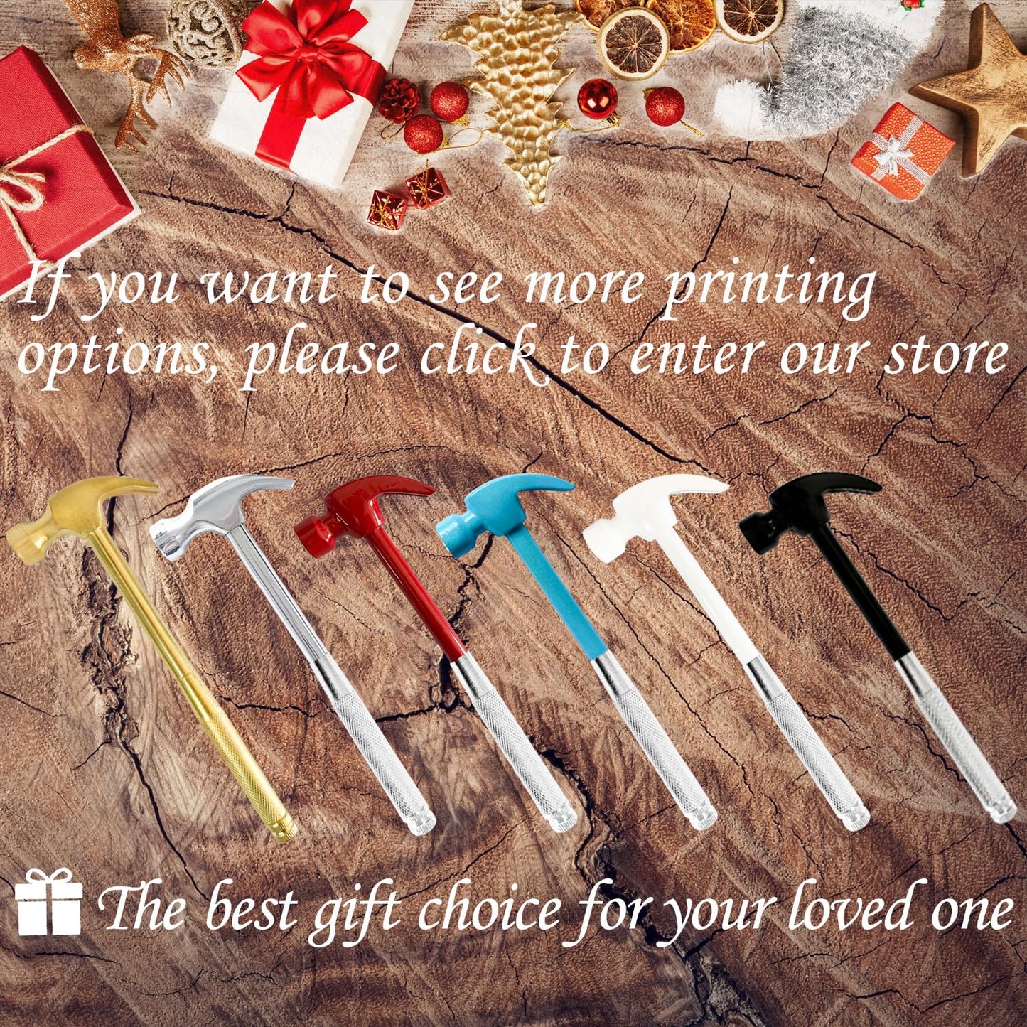 Red 6 in 1 Multitool Mini Hammer & Screwdriver Set - Camping Hand Tools with Metal Hammer Head