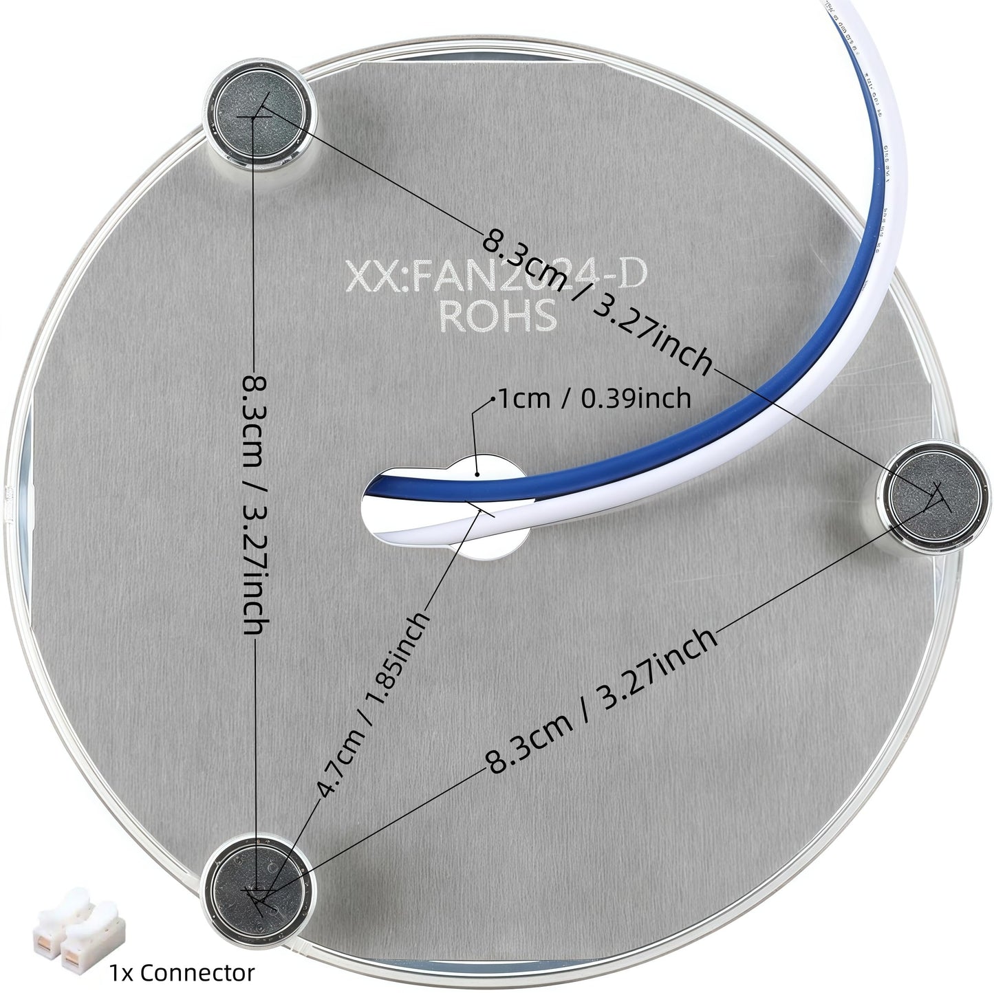 **Ledytech 4" LED Retrofit Light Kit for Ceiling Fan – 18W Dimmable Panel, 2200LM, CCT Adjustable 3000K/4500K/6000K, CRI 90, 120V**