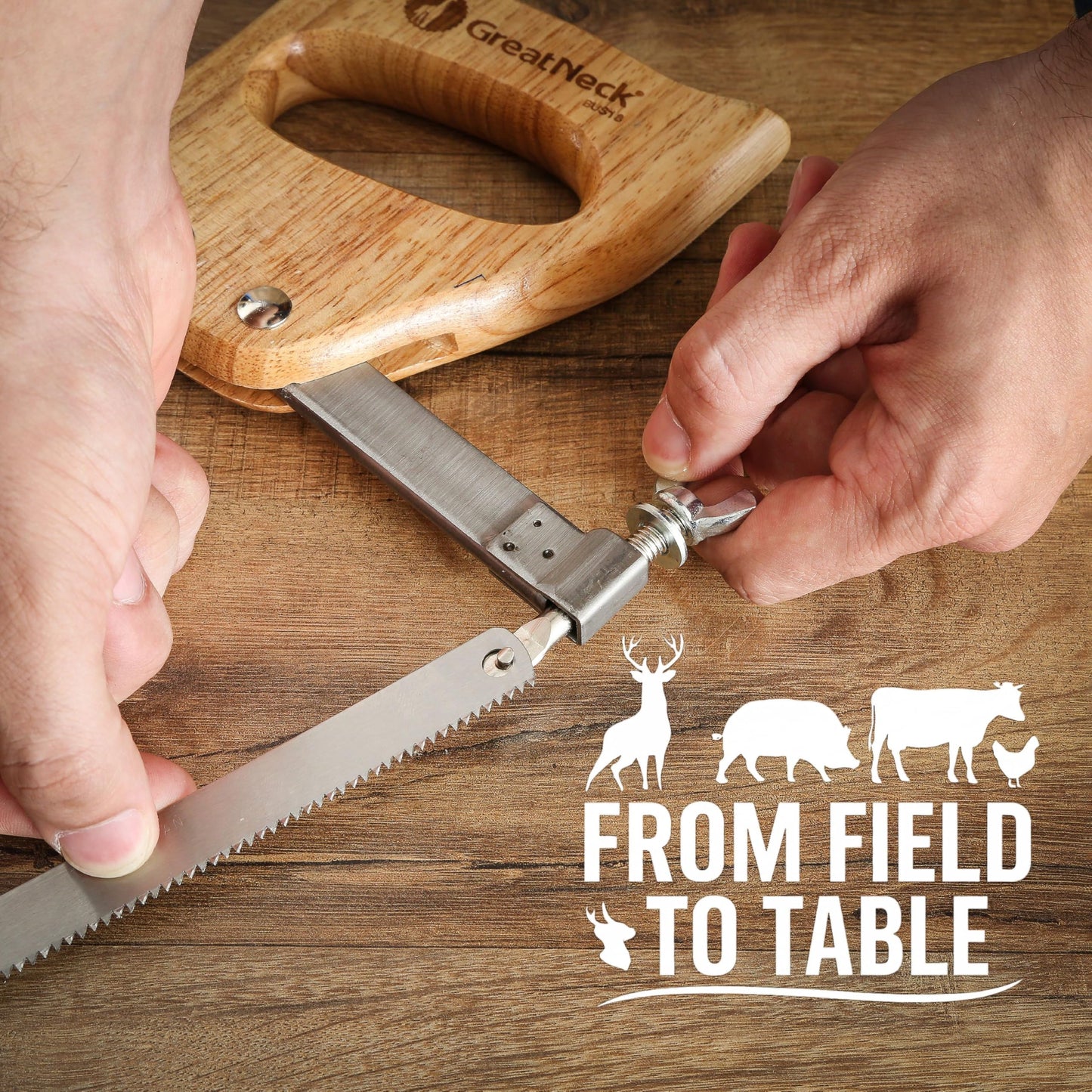 GreatNeck BUB18 Bone Saw Blade 18 Inch, Replacement Meat Saw Blade, Solid Steel with 10 TPI, Protective Sheath, Meat Processing Equipment