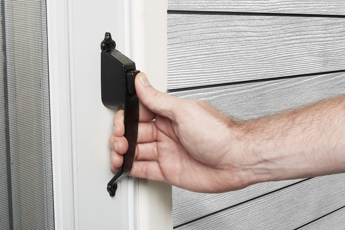 Wright Products - Colonial Tie Down Push Button Door Latch for Screen and Storm Doors, Black