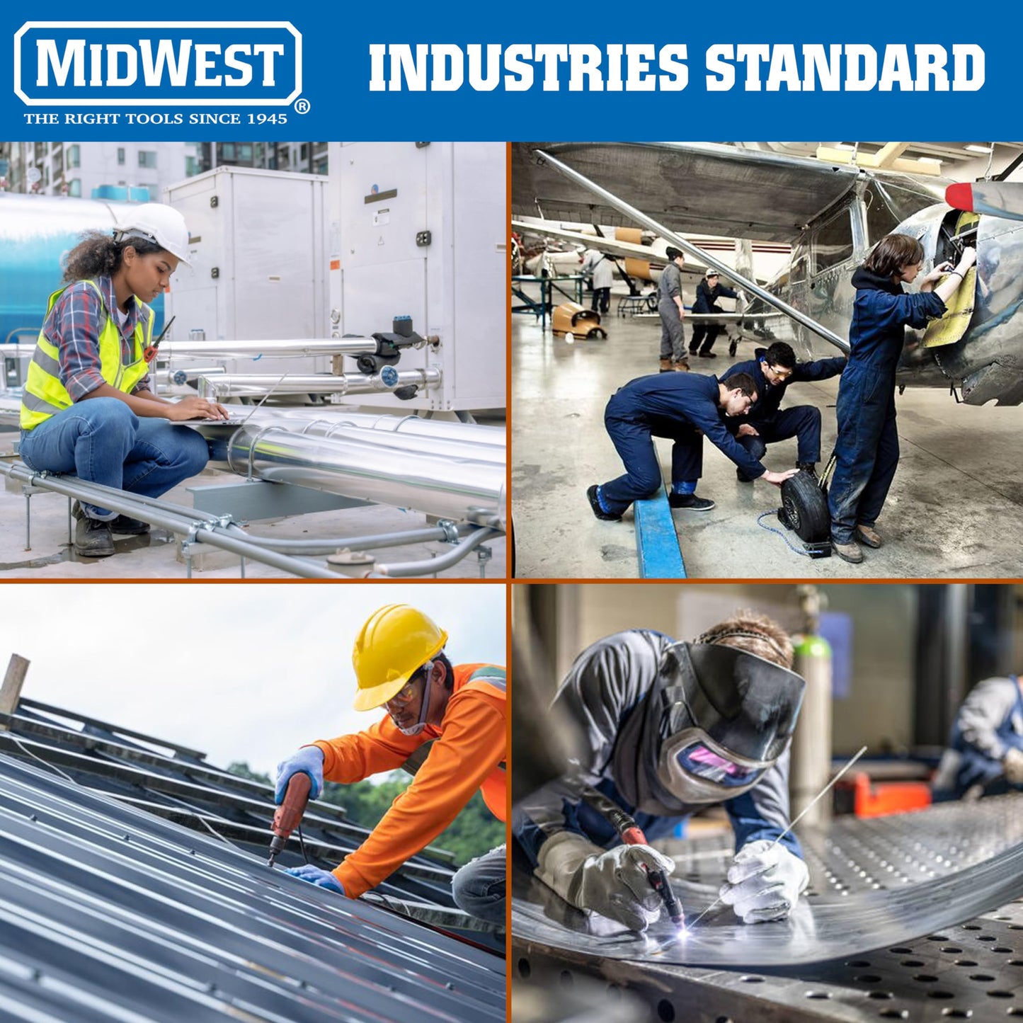 MIDWEST Power Cutters Long Cut Snip - Straight Cut Offset Tin Cutting Shears with Forged Blade & KUSH'N-POWER Comfort Grips - MWT-6516