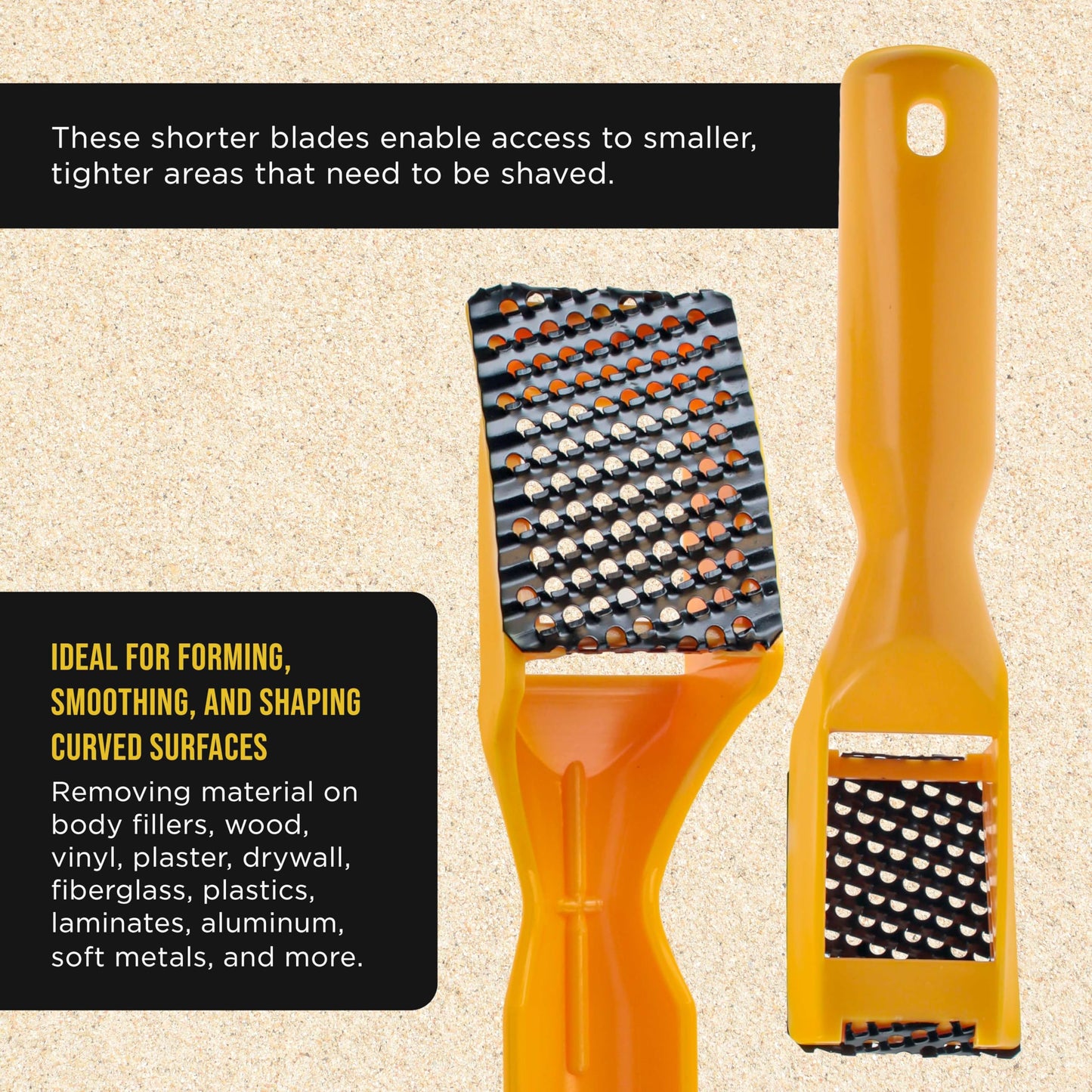 Dura-Gold 2-1/2" Shaver Blade Holder, 2 Pack with 5 Standard Cut Blades, Steel Rasp Block Plane for Auto Body Filler, Dent Repair, Wood & Fiberglass