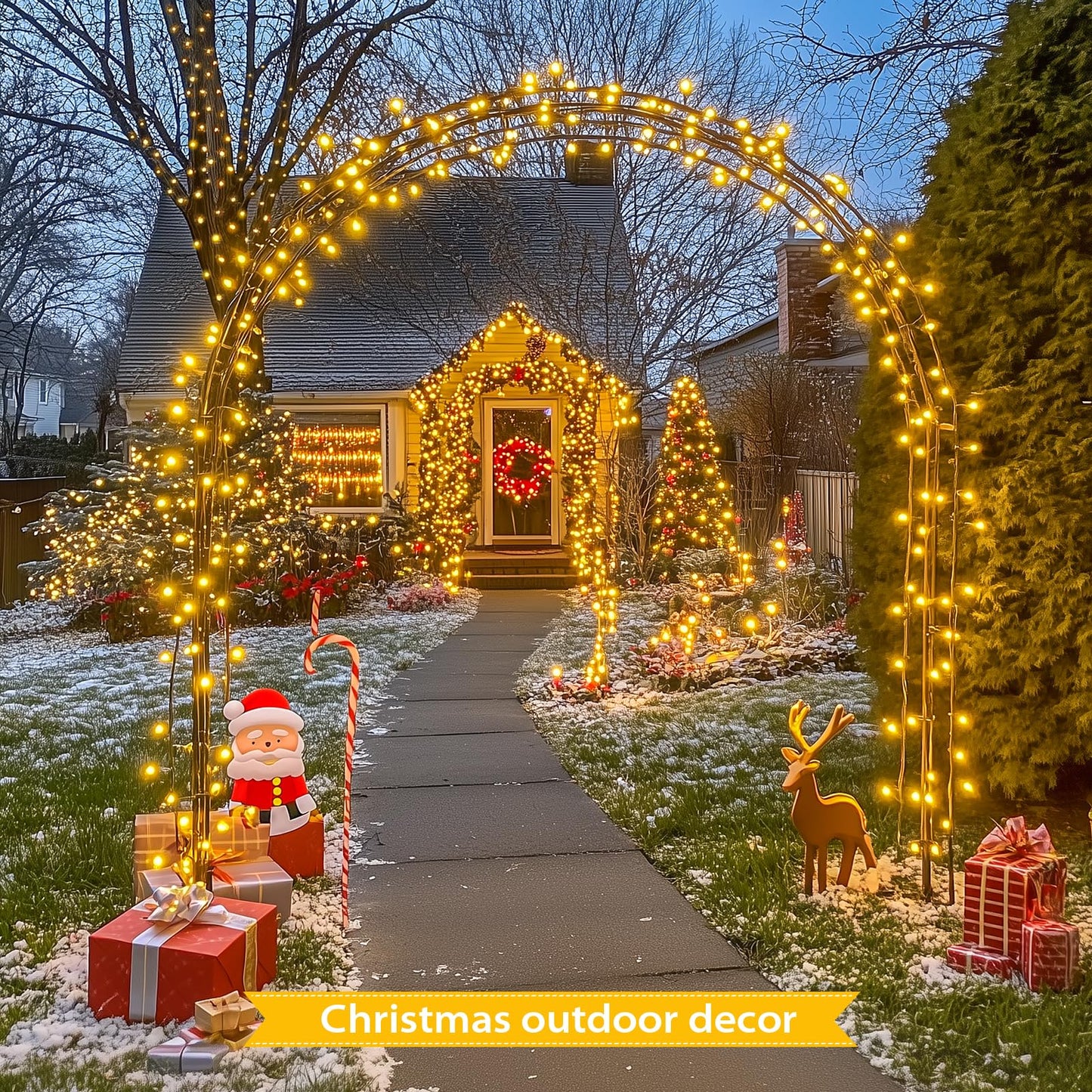 JMEXSUSS 66ft 200 LED Christmas String Lights, Warm White Plug-In, 8 Twinkle Modes for Indoor Outdoor Tree, Bedroom & Party Decor