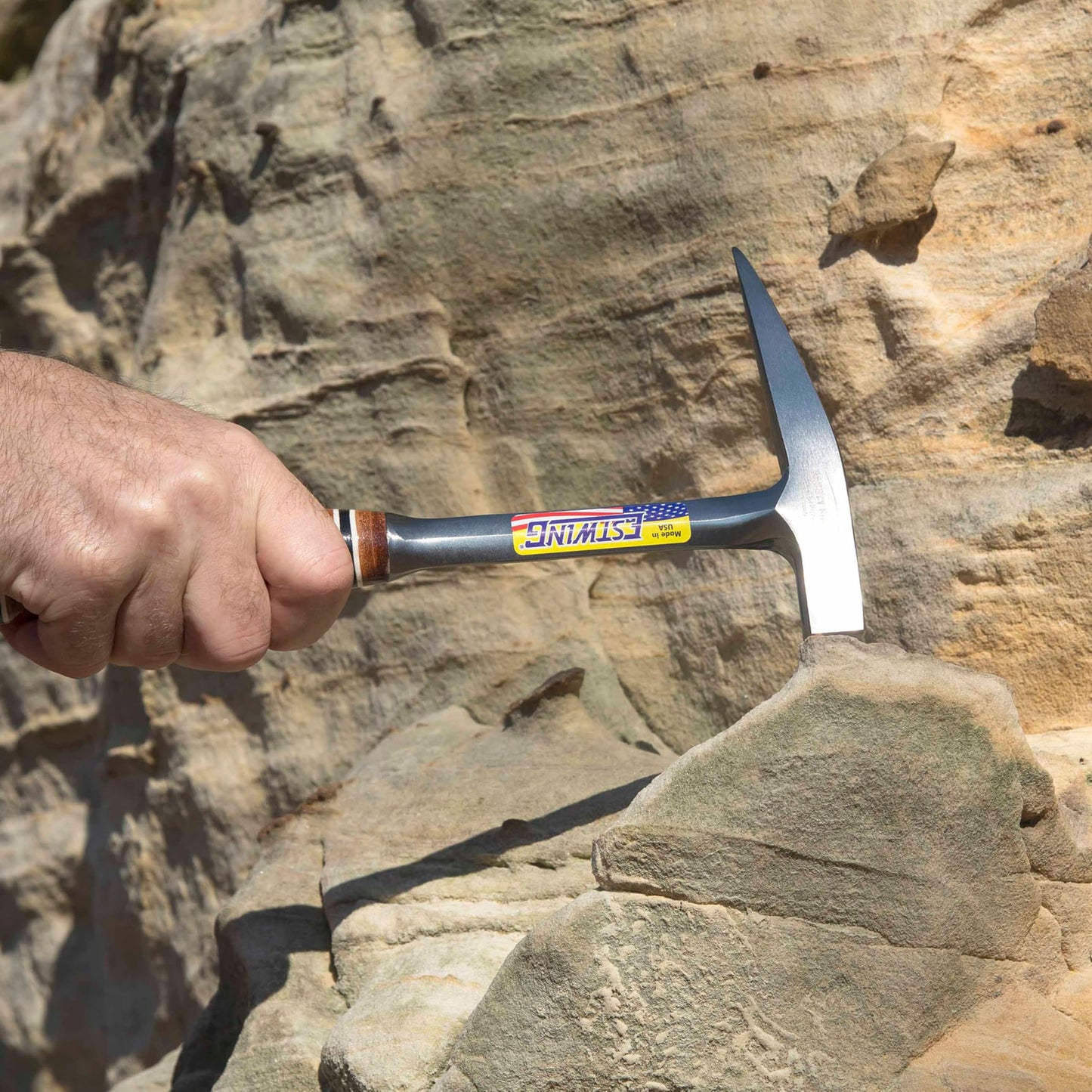 ESTWING Rock Pick - 13 oz Geological Hammer with Smooth Face & Genuine Leather Grip - E13P