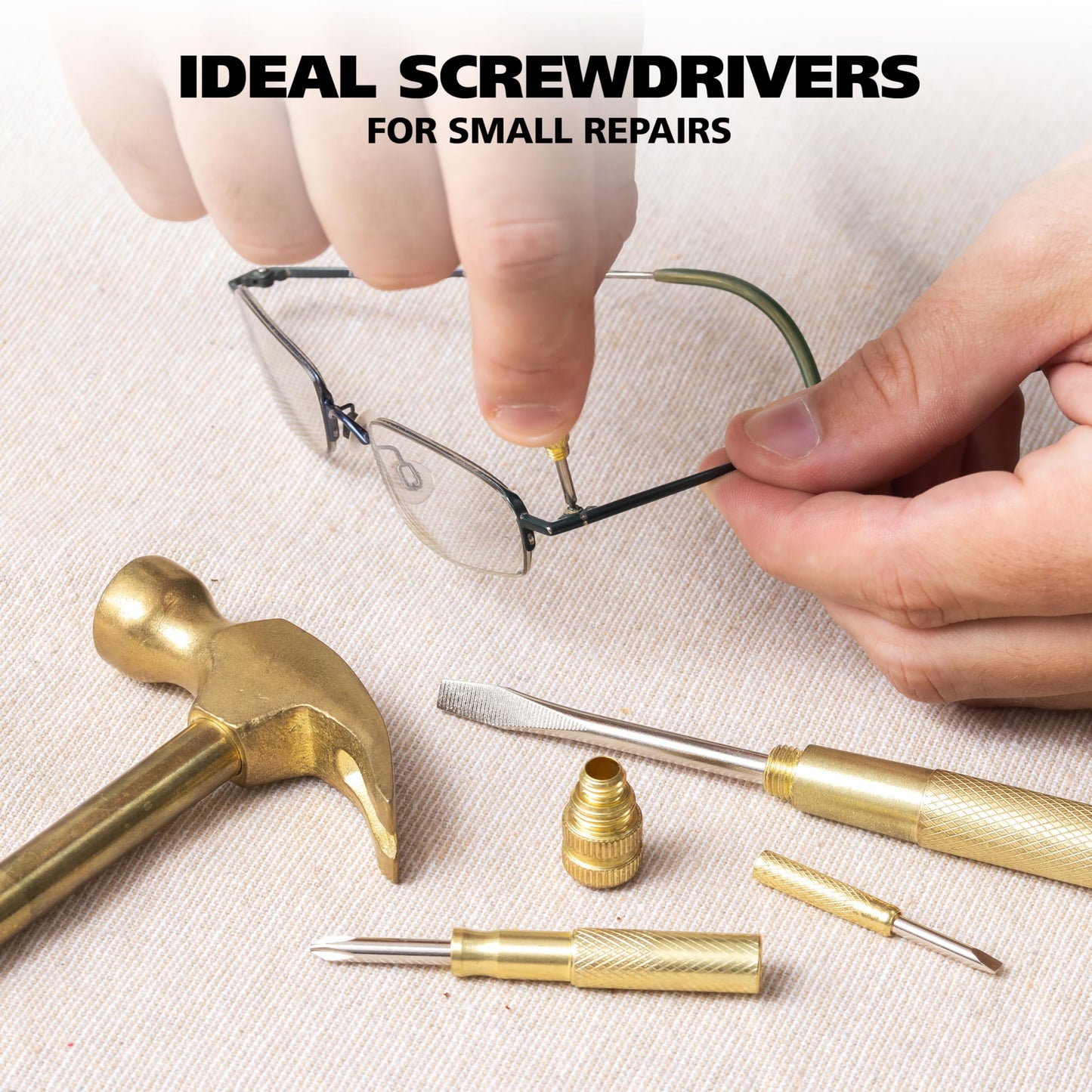 GreatNeck 19006 5-in-1 Hammer Multitool, Built-In Screwdriver, Chrome Plated Rust-Resistant, Compact Household Tool, Gift for Men & Women