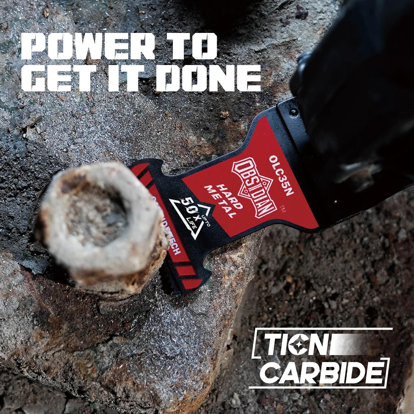 EZARC Obsidian Carbide Oscillating Saw Blades, Multi Tool Blades Quick Release for Hard Metal, Nails, Bolts and Screws, 3-Pack