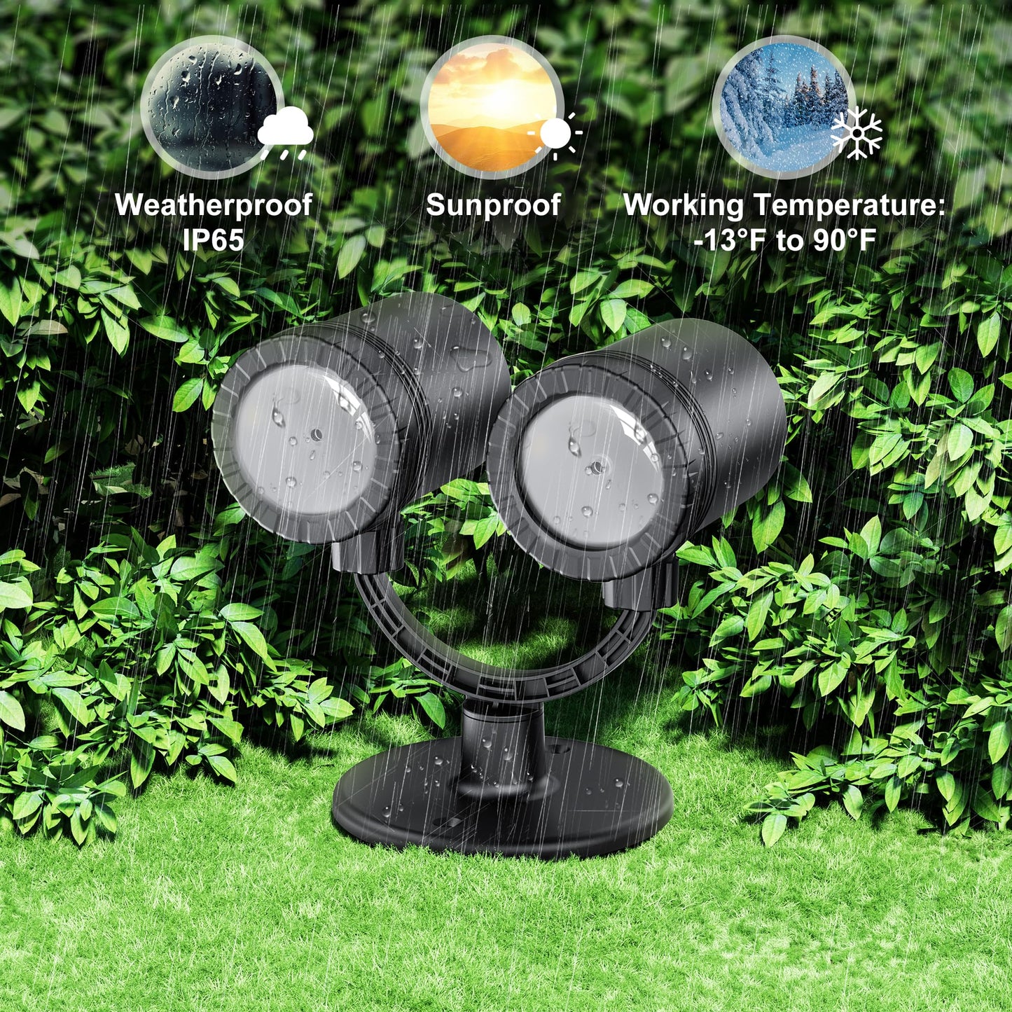 2025 MuliVid Double Head Outdoor Christmas Projector Light – Waterproof Snowfall & Snowflake LED for Xmas, Patio, Garden, Holiday Decor