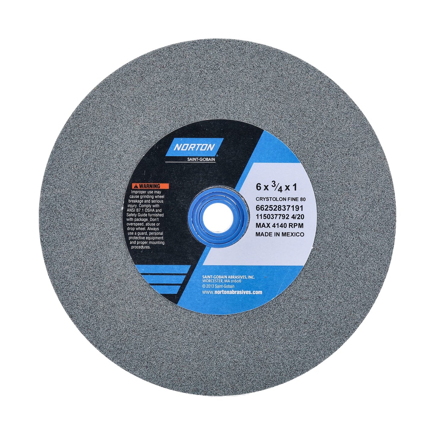 Norton 66252837191 6X3/4X1 FINE CRYSTOLON TYPE 01 GP BENCH WH