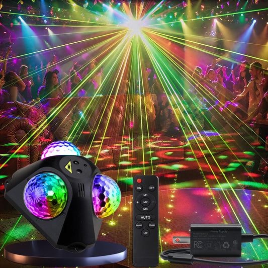 Disco Ball Party Lights Indoor/Outdoor, 3 Sound-Activated Strobe Balls with Remote for Christmas, Halloween, KTV & Club Parties