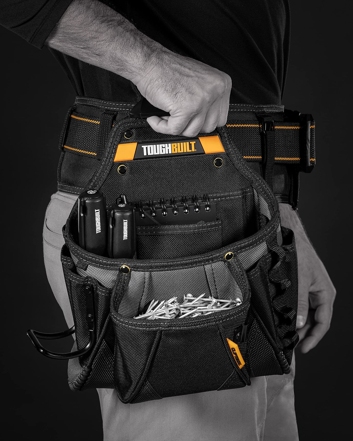ToughBuilt Cliptech Series - Contractor Tool Pouch with Compact Jobsite Storage, Durable Construction, and Easy-Access Organization for Daily Professional Use (TB-CT-01)