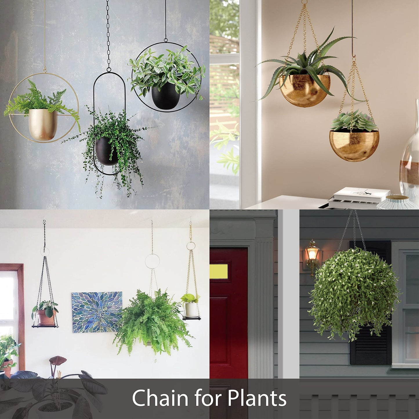 Aspen Creative 21106-81 10ft Heavy Duty Steel Hanging Chain, 9-Gauge Oil Rubbed Bronze, 50 lb Capacity for Light Fixtures & Plants