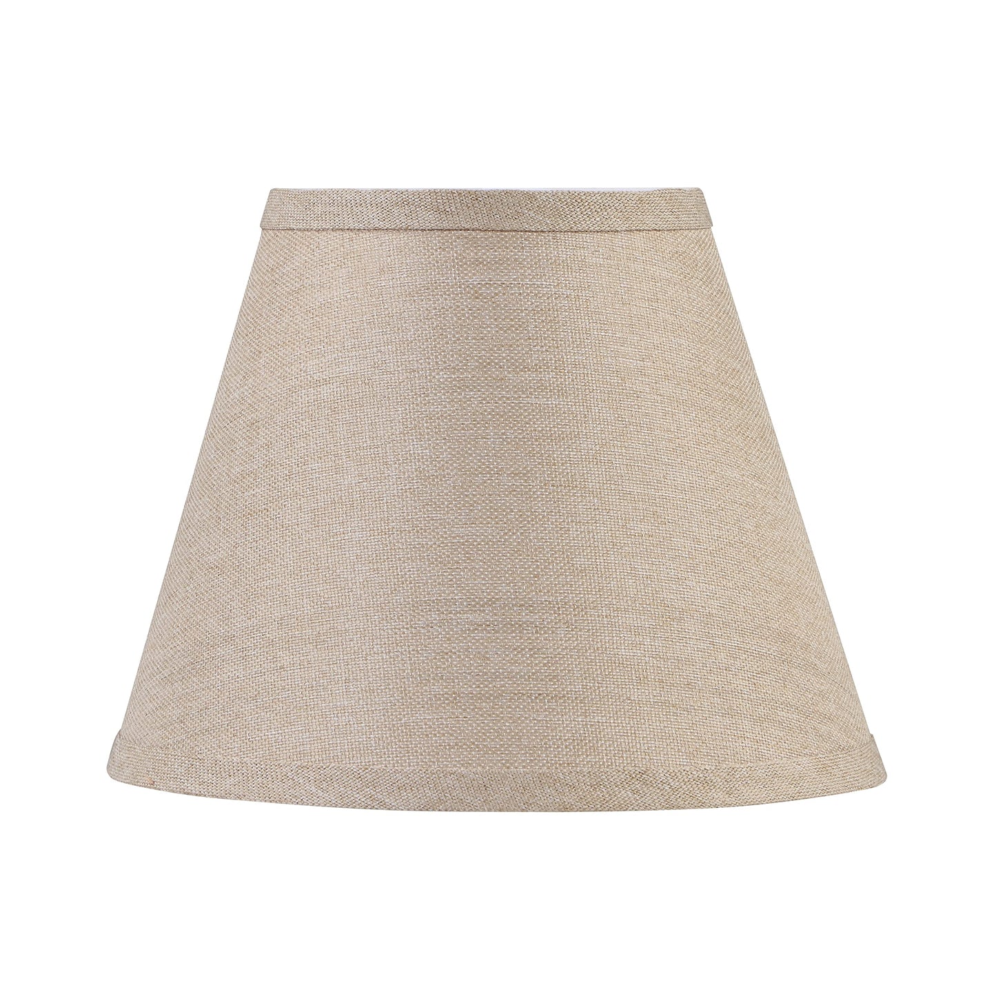 Aspen Creative 56028, Empire Uno Lamp Shade in Medium Brown Burlap Textured Fabric, 5" Top x 9" Bottom x 7" Slant Height, Slip UNO 33mm