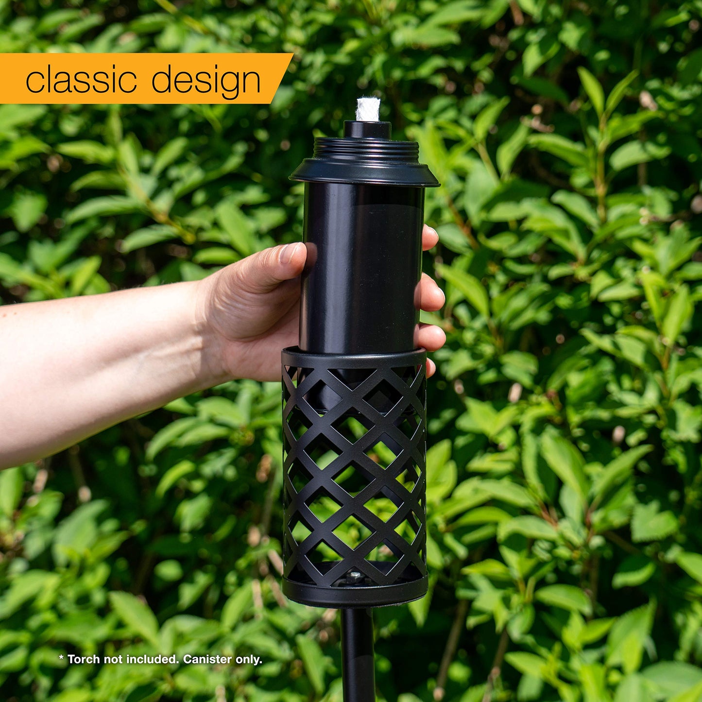 Backyadda Torch Replacement Canisters (16 oz). Compatible with Tiki Torches. Easy Fill Opening. 4-Pack Standard Metal (Without Caps)